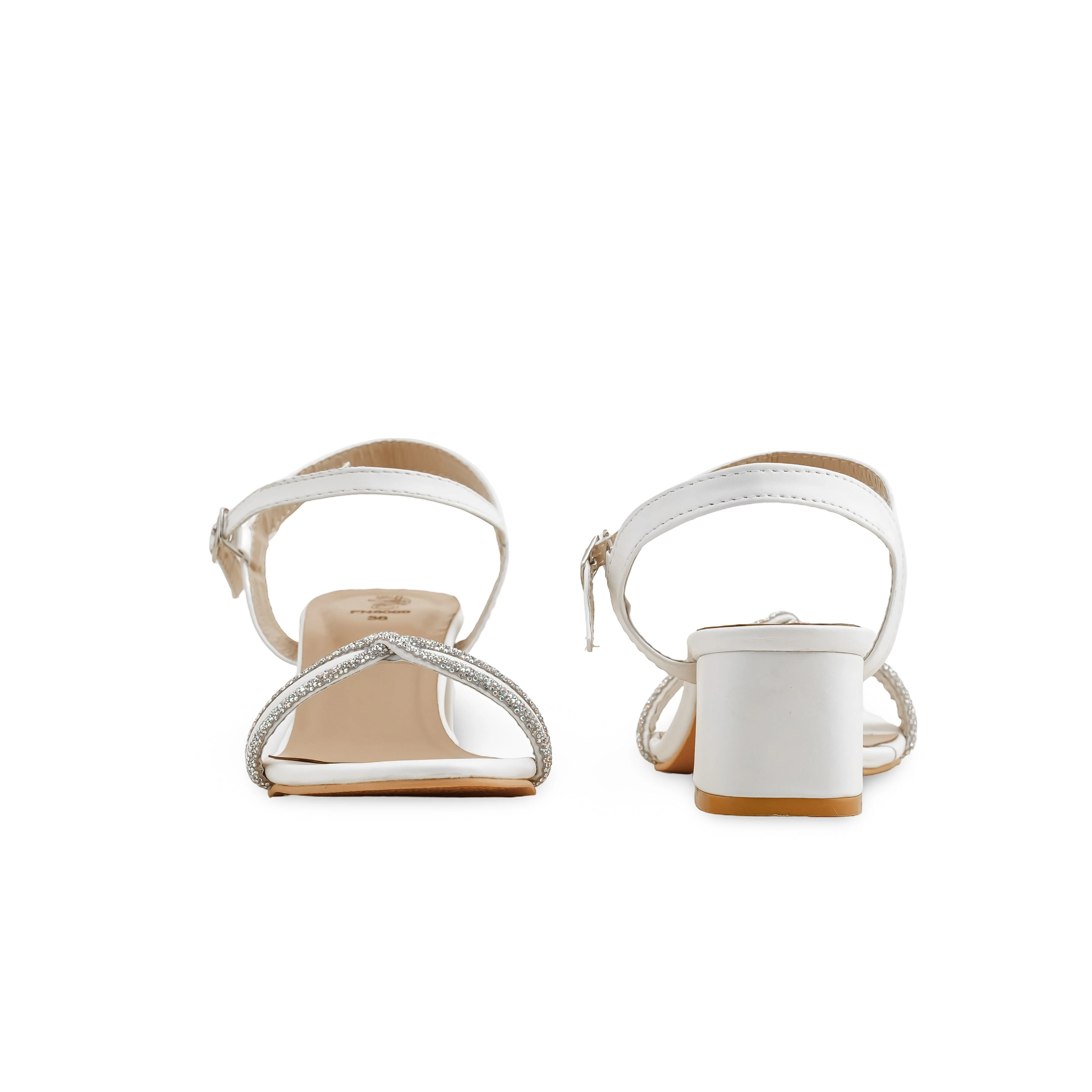 White Fancy Sandal For Ladies FN6099 - Image 4