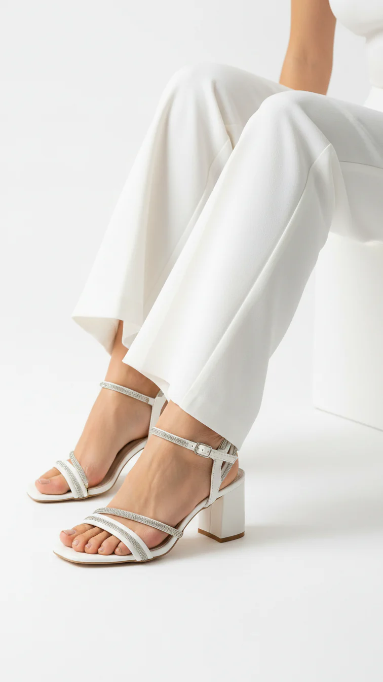 White Fancy Sandal For Women FN6094