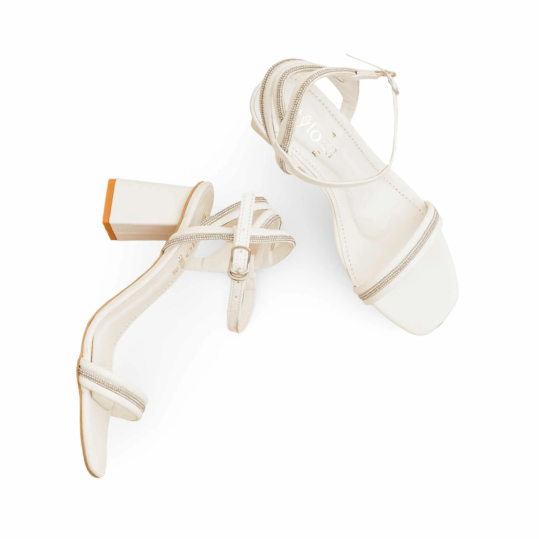 White Fancy Sandal For Women FN6094 - Image 5