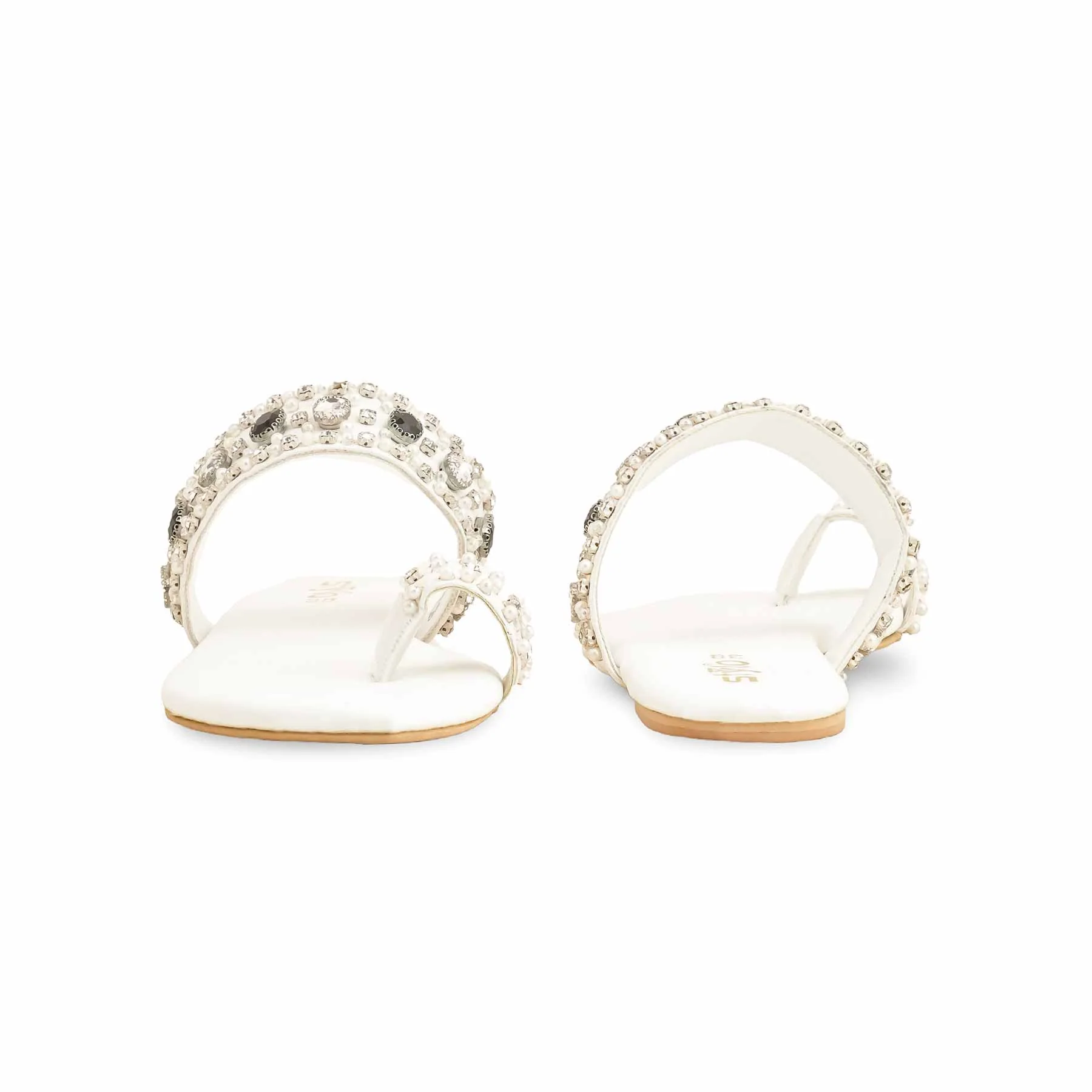 White Fancy Women Chappal EC0220 - Image 4