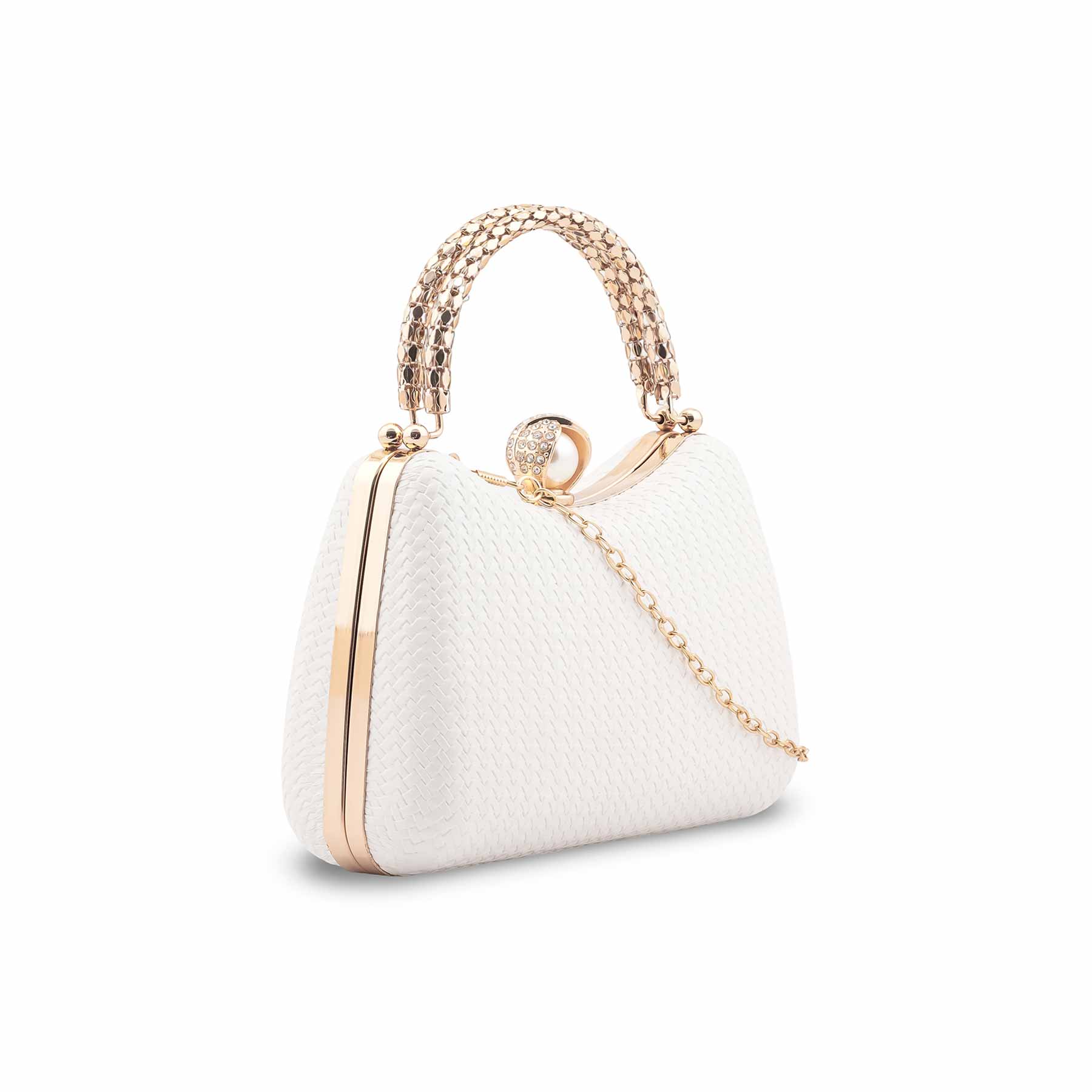 White Formal Clutch For Women P24431 - Image 3