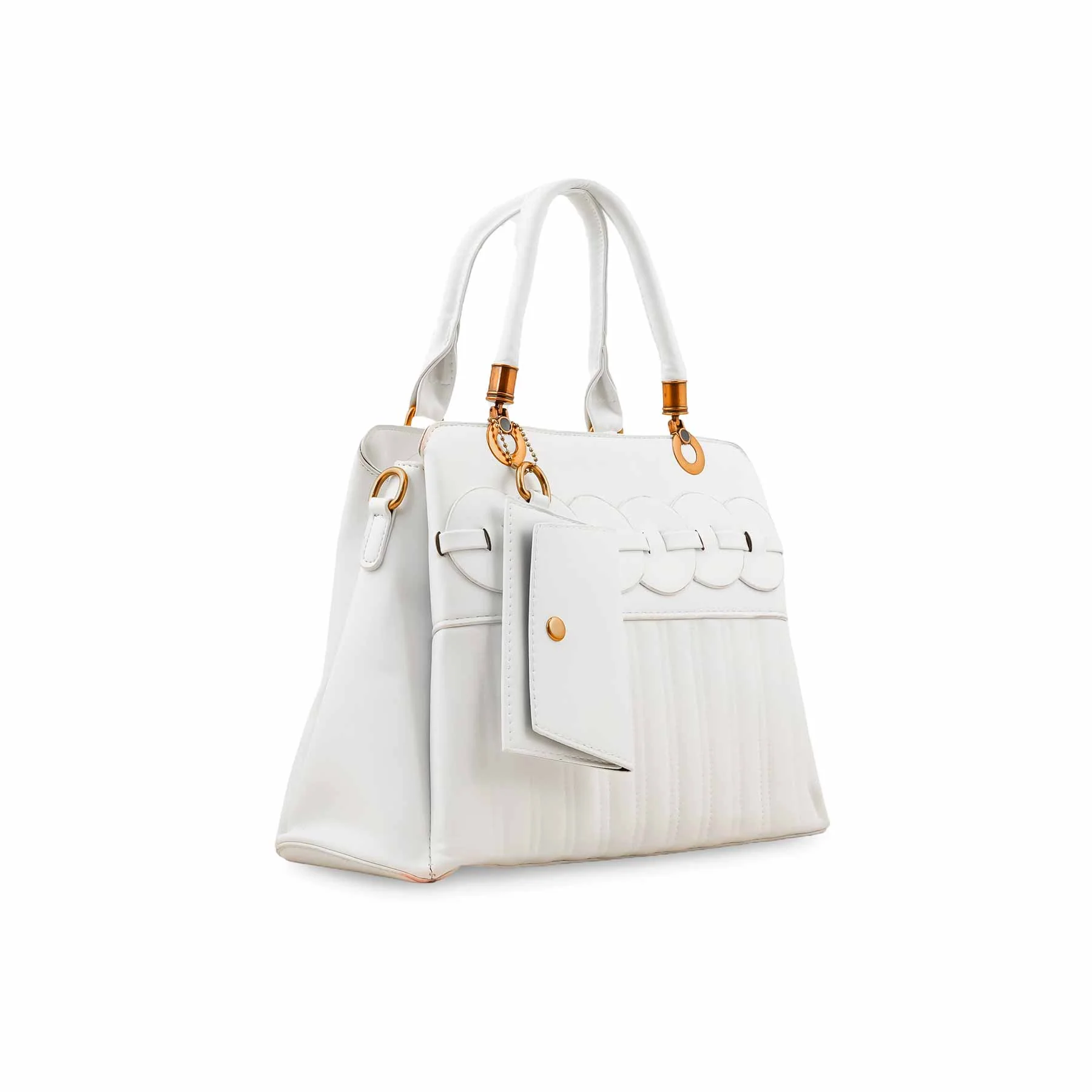 White Formal Hand Bag For Ladies P36151 - Image 3