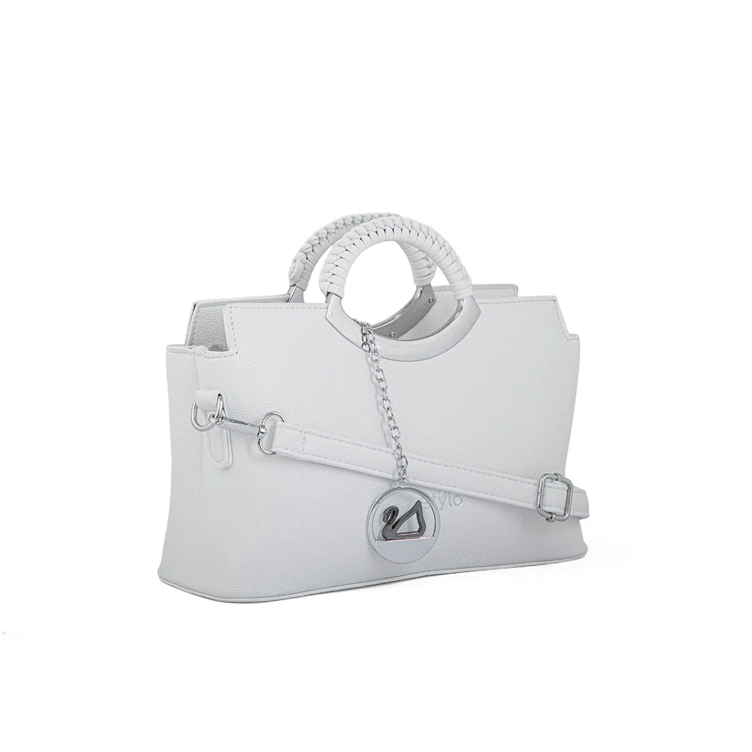 White Formal Hand Bag For Women P36165 - Image 3