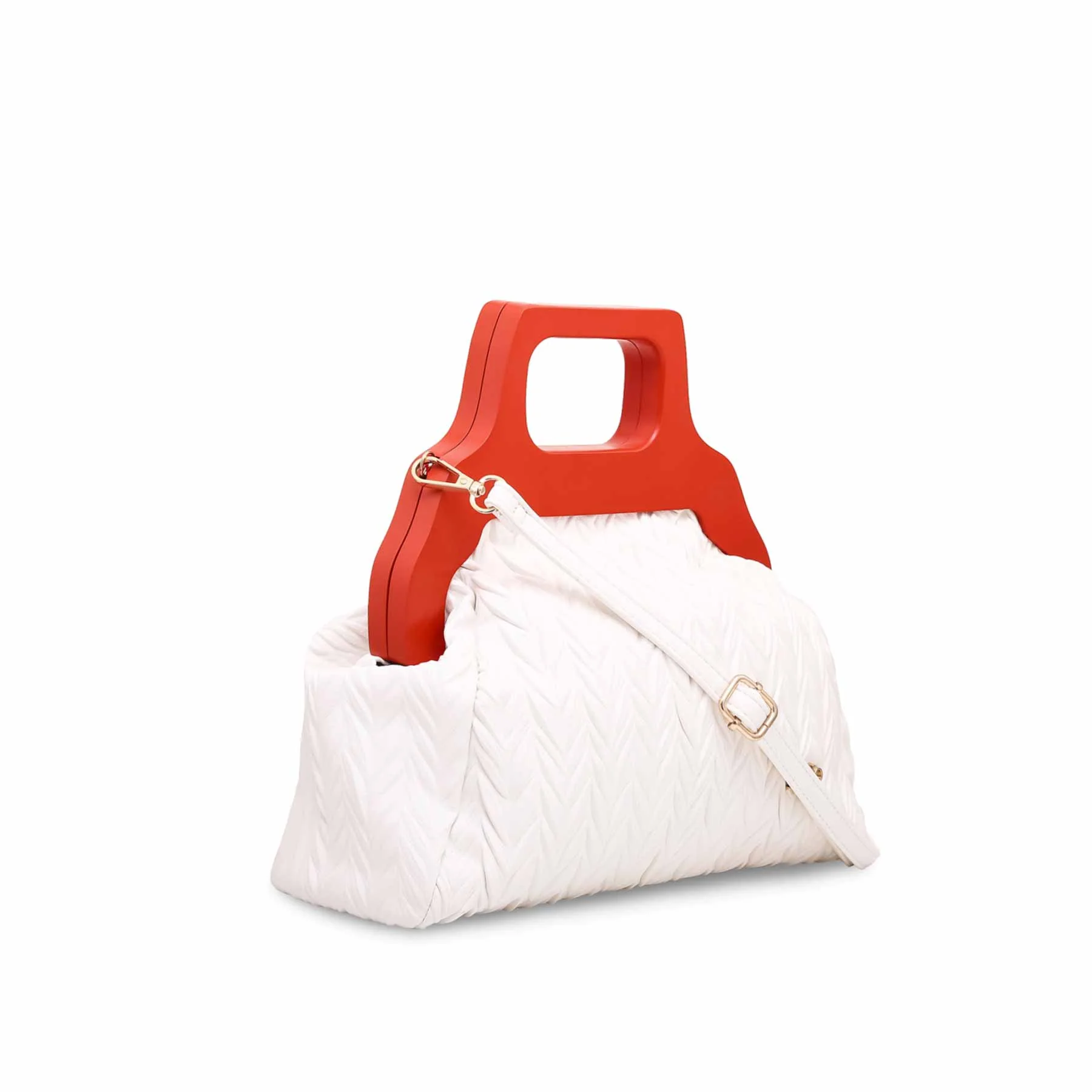 White Formal Hand Bag P36063 - Image 2