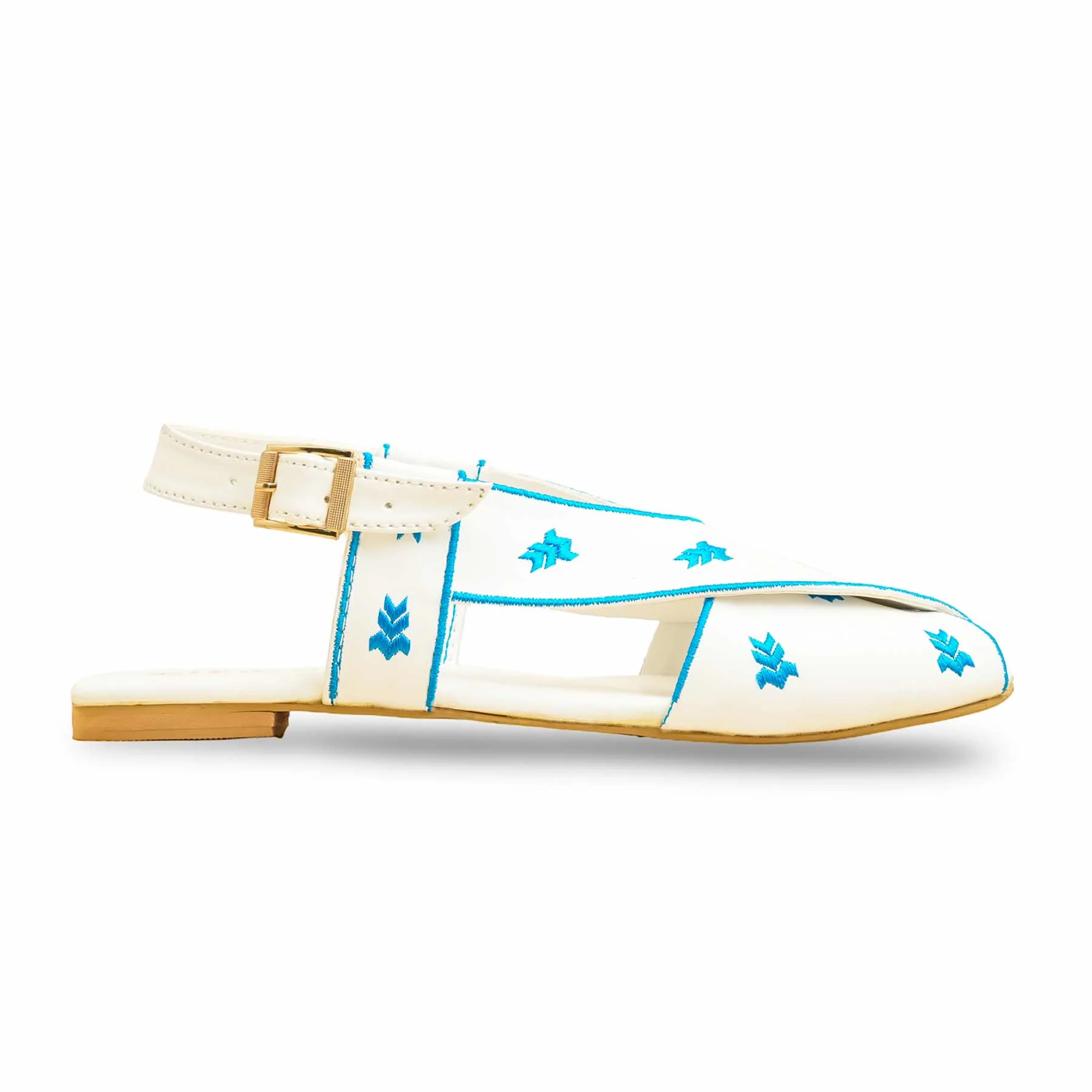 White Formal Peshawari Chappal EC3189 - Image 2