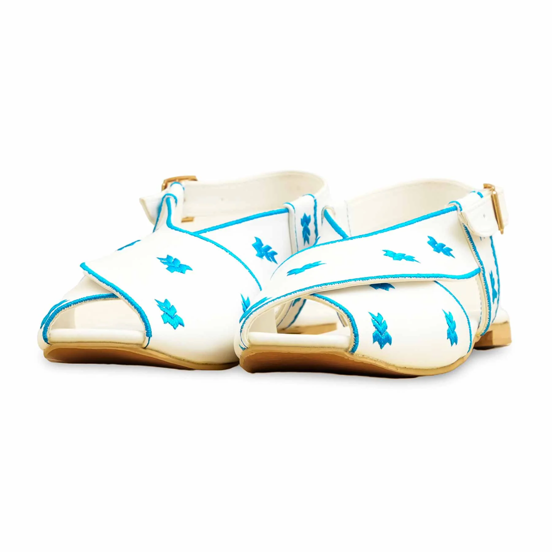 White Formal Peshawari Chappal EC3189 - Image 3