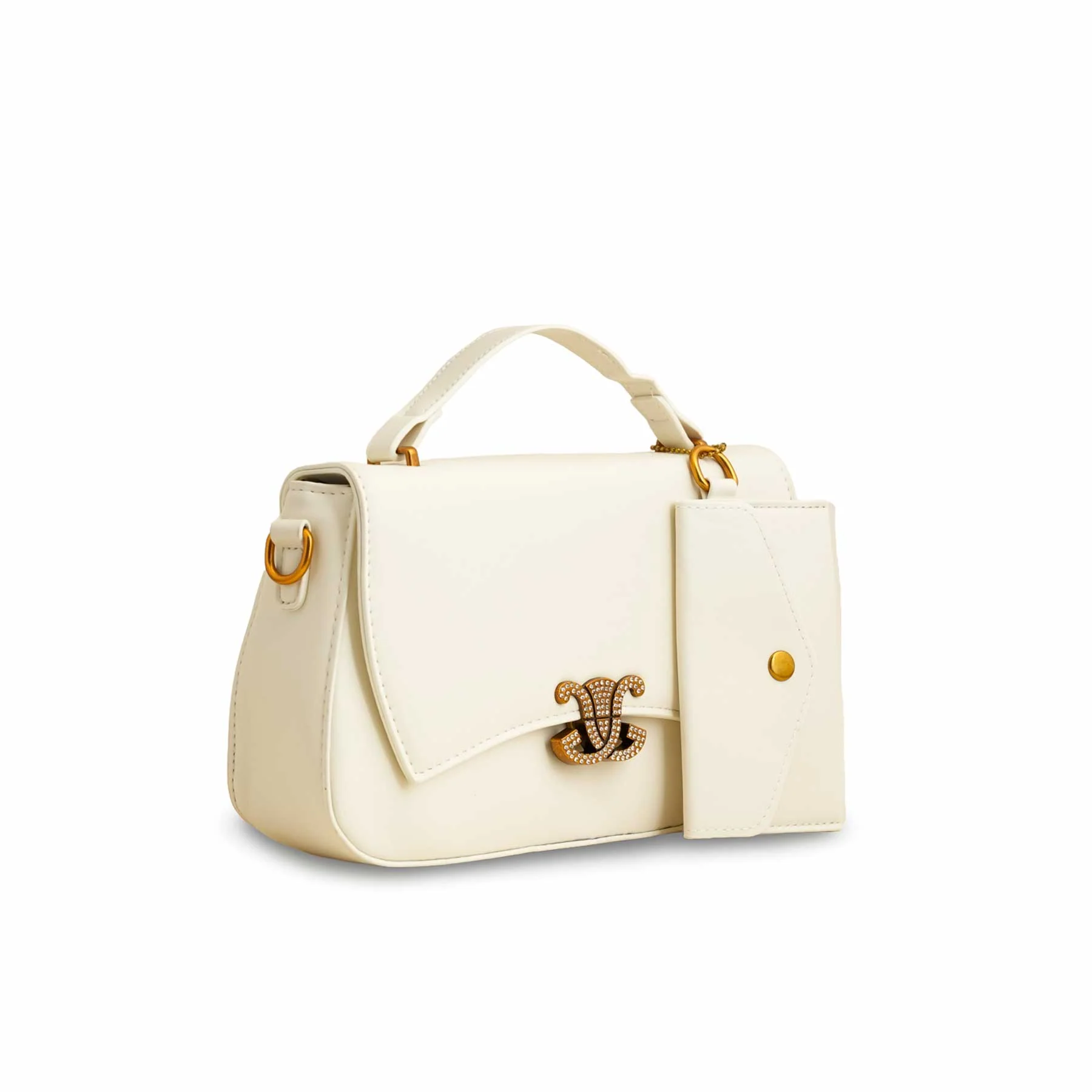 White Formal Shoulder Bag For Ladies P36140 - Image 2