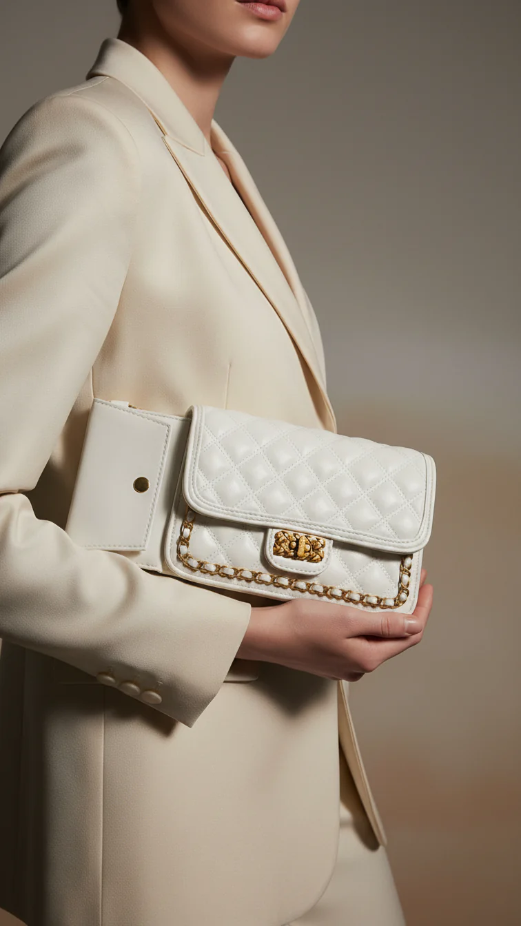 White Formal Shoulder Bag P36137