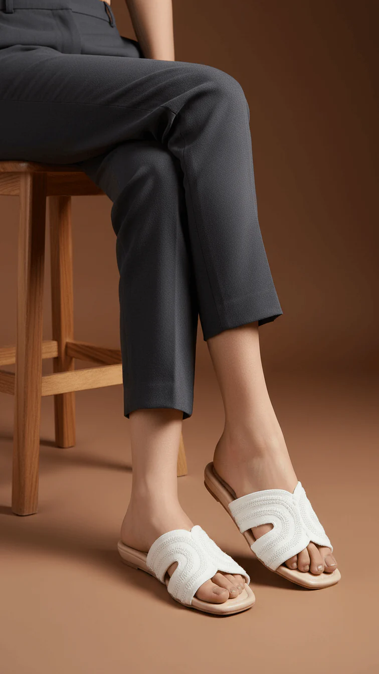 White Formal Slipper For Ladies FR8338
