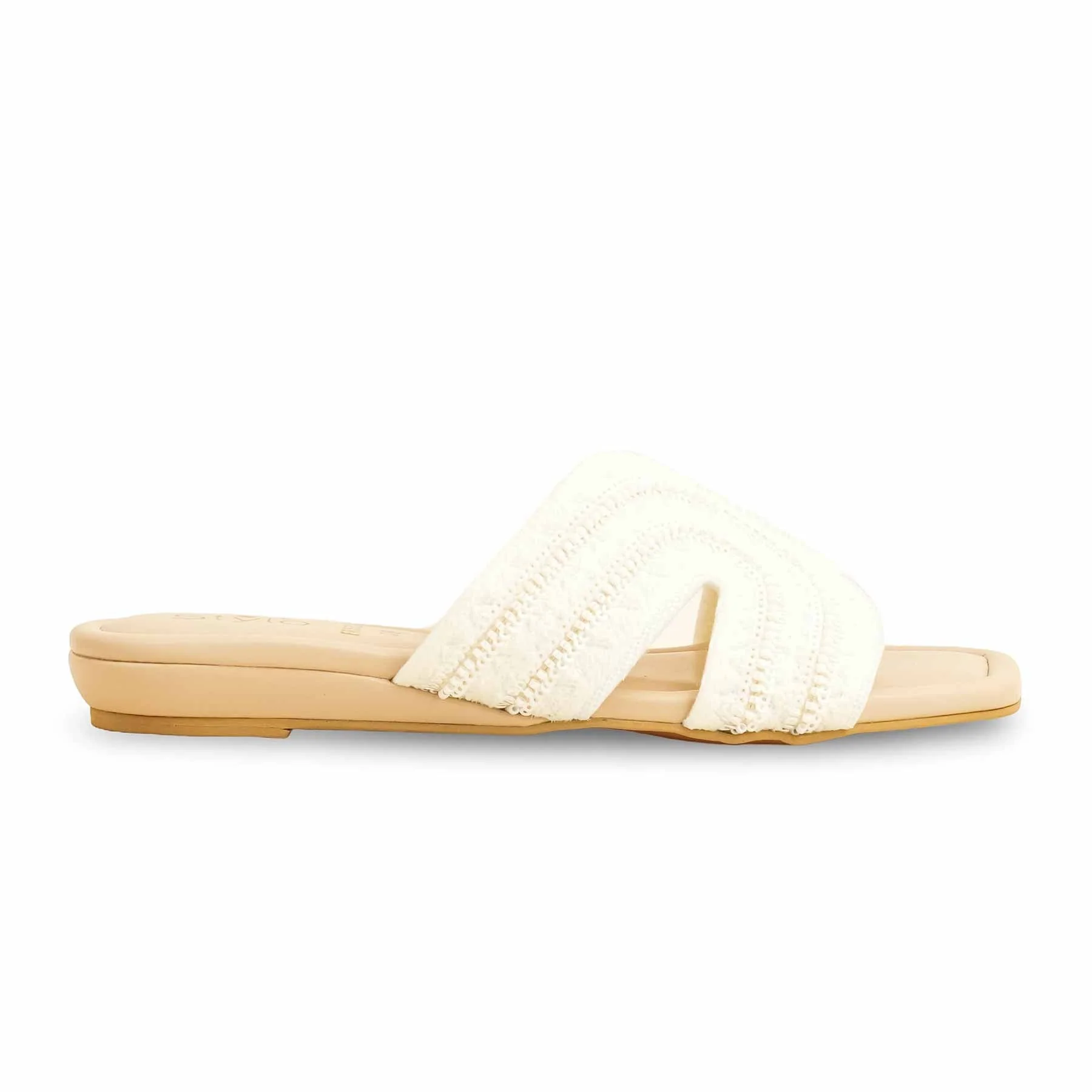White Formal Slipper For Ladies FR8338 - Image 2