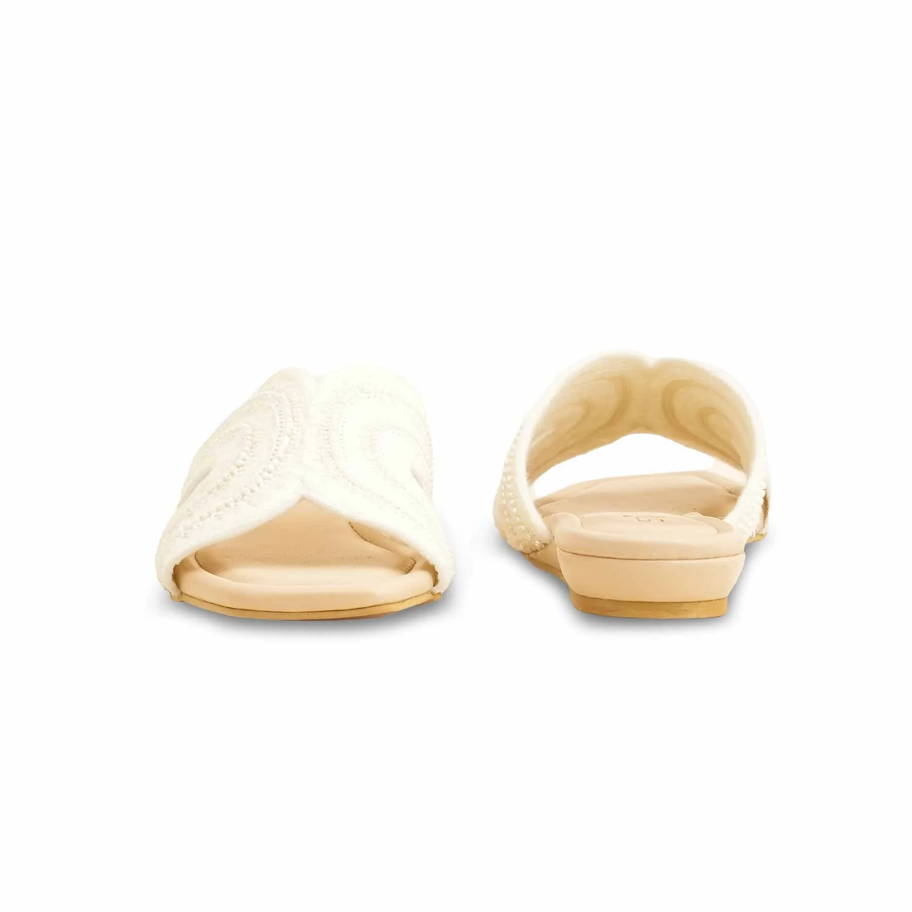 White Formal Slipper For Ladies FR8338 - Image 4