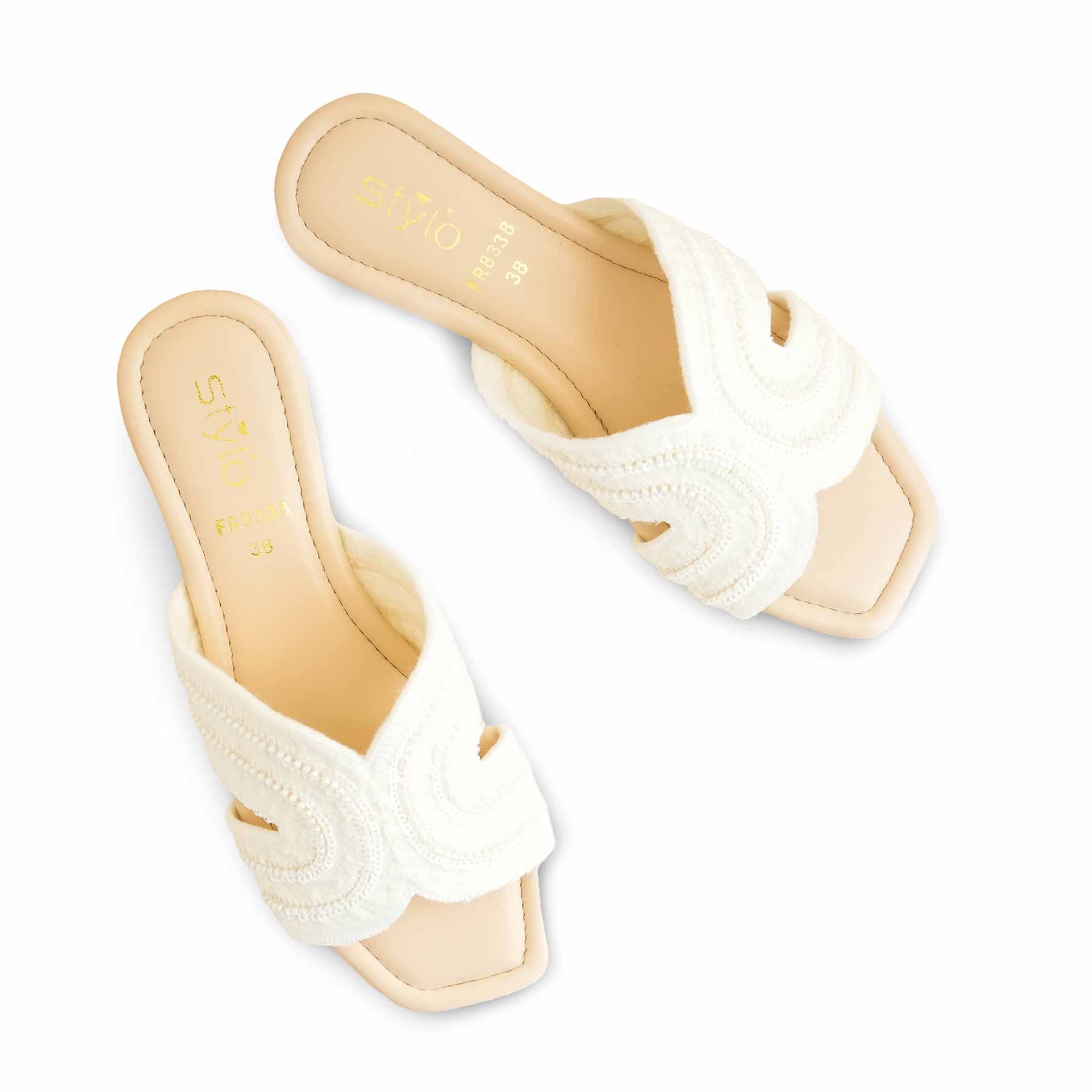 White Formal Slipper For Ladies FR8338 - Image 5