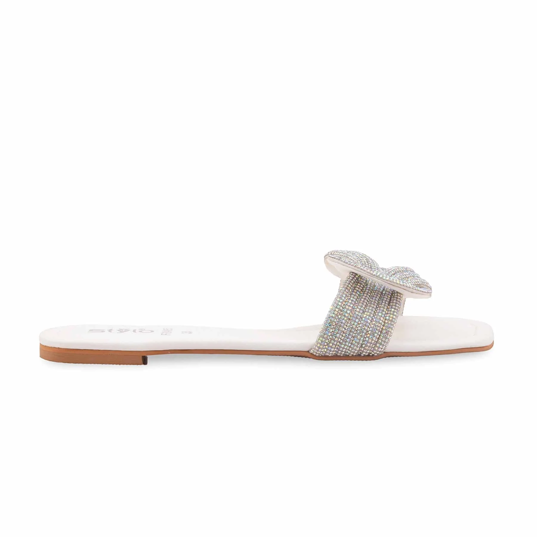 White Formal Slipper For Ladies FR8465 - Image 2