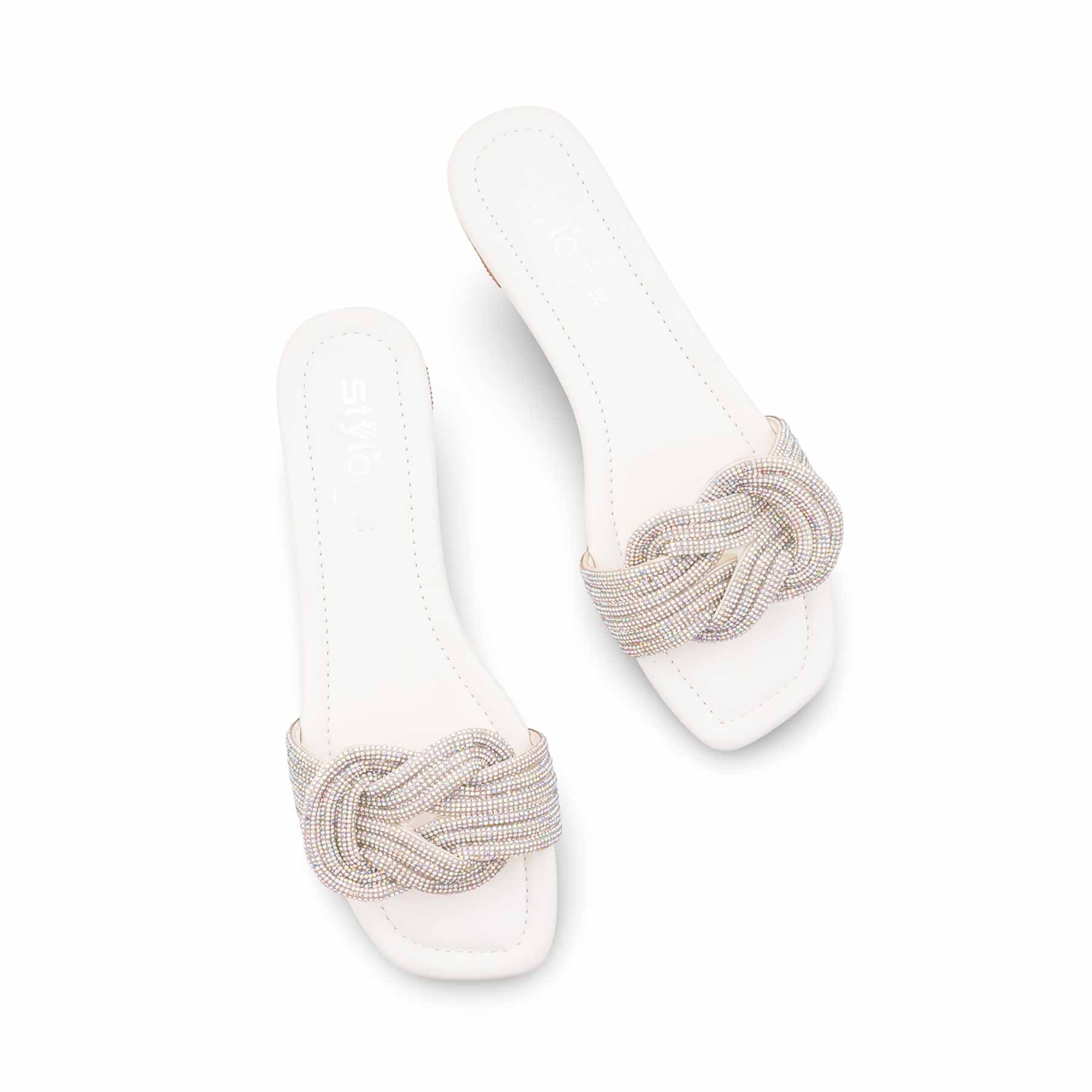 White Formal Slipper For Ladies FR8465 - Image 4