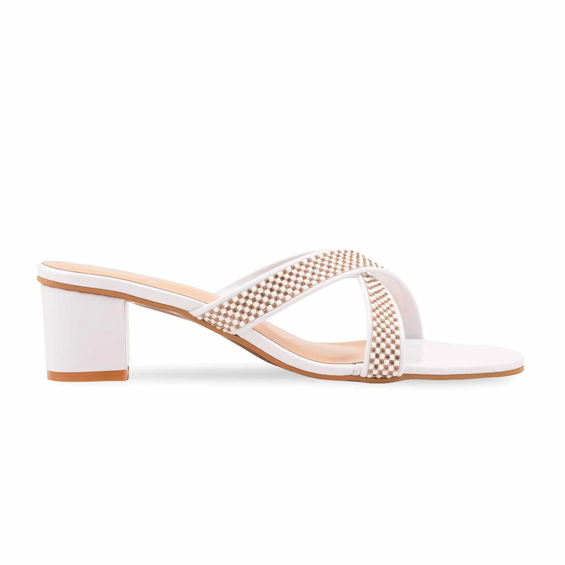 White Formal Slipper For Ladies FR8523 - Image 2
