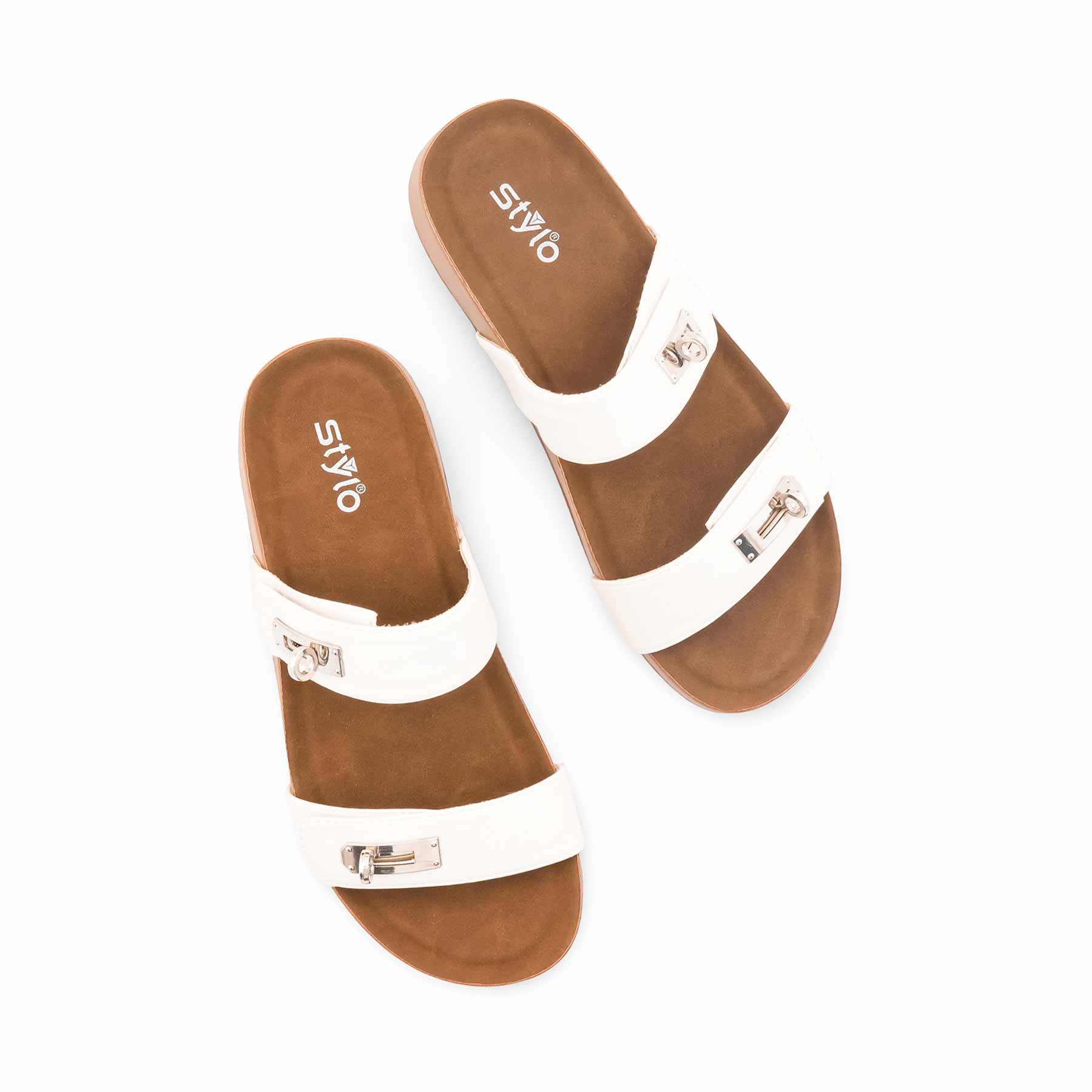 White Formal Slipper For Ladies PU0747 - Image 5