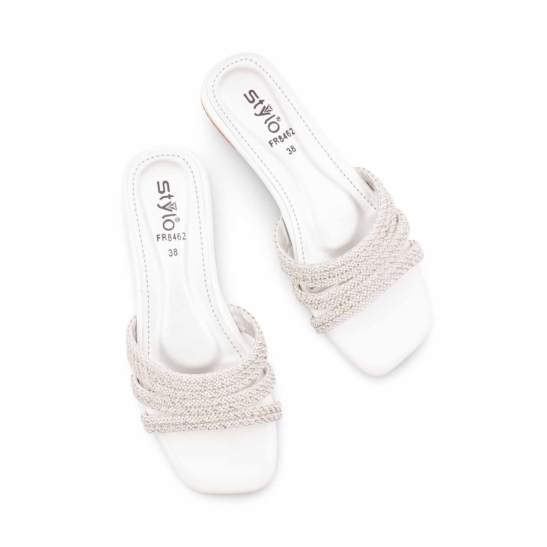 White Formal Slipper For Women FR8462 - Image 5