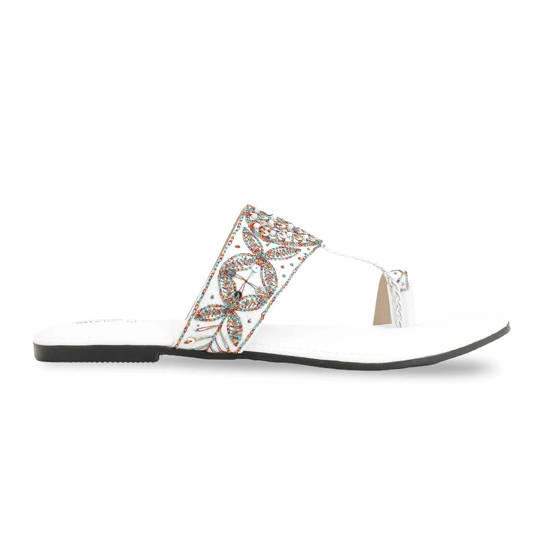 White Formal Women Chappal EC0214 - Image 2