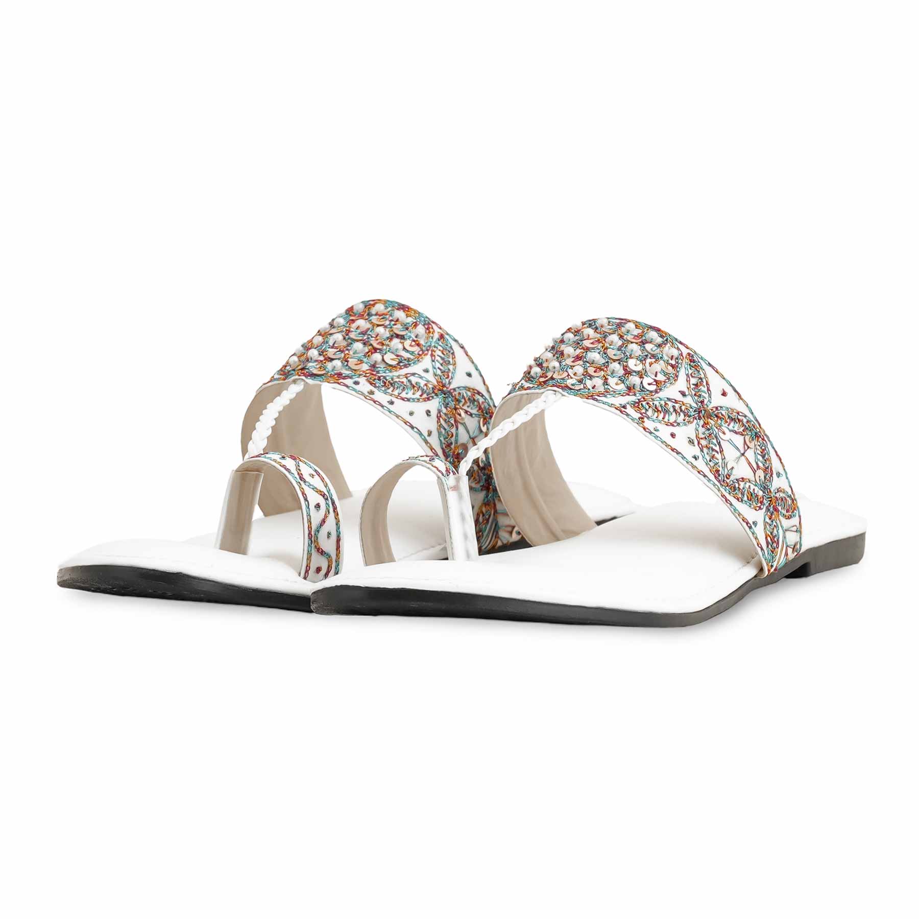 White Formal Women Chappal EC0214 - Image 3