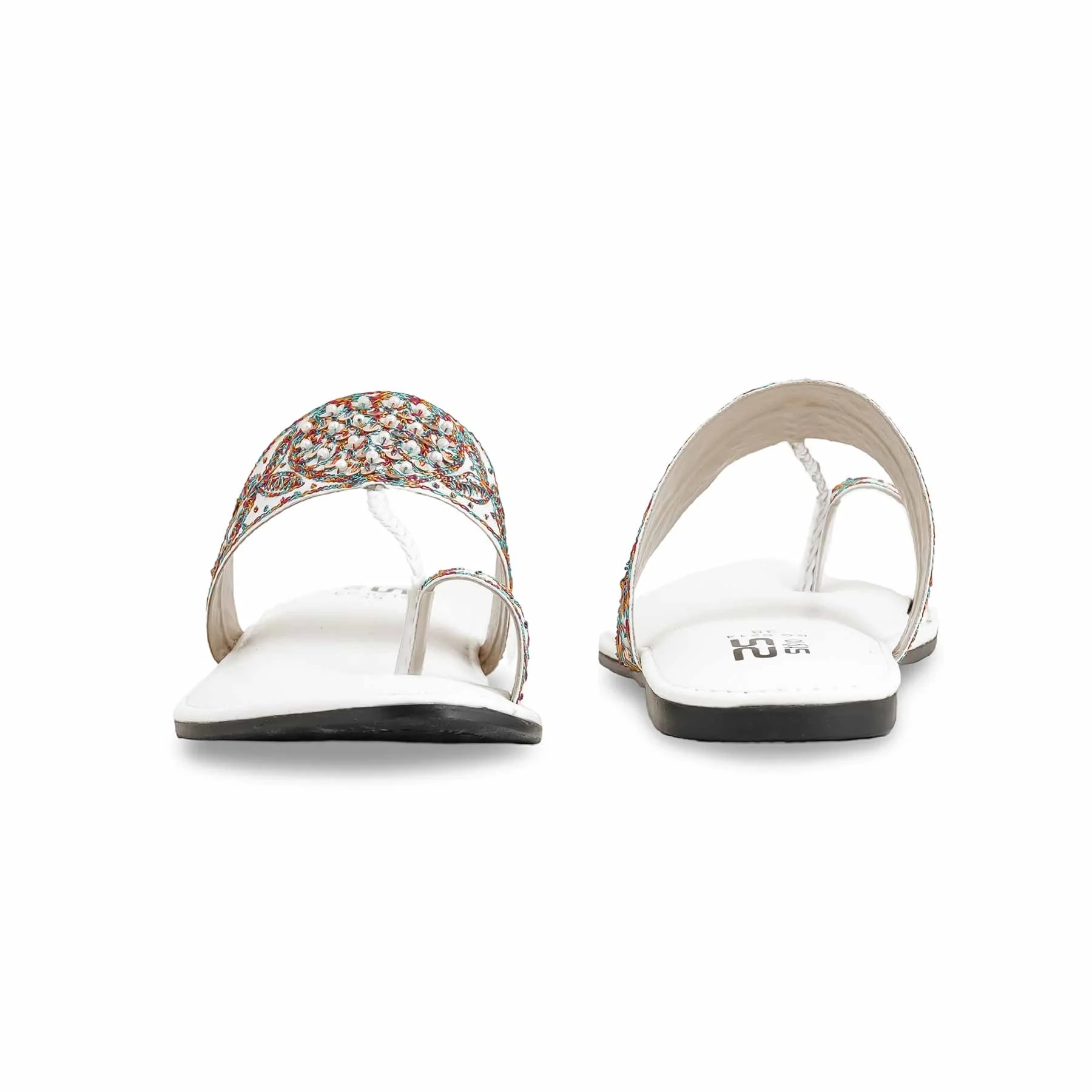White Formal Women Chappal EC0214 - Image 4