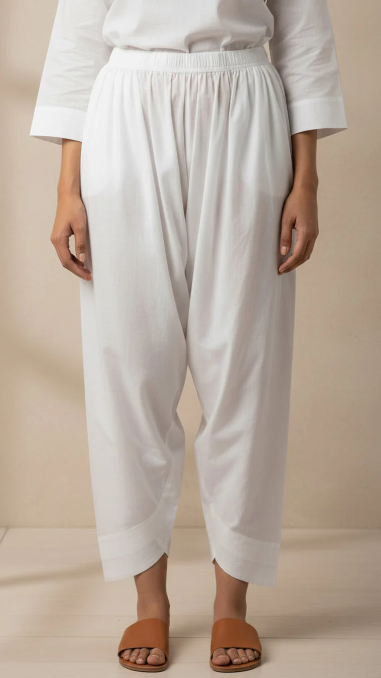 White Khaddar Shalwar PL5182 - Image 2