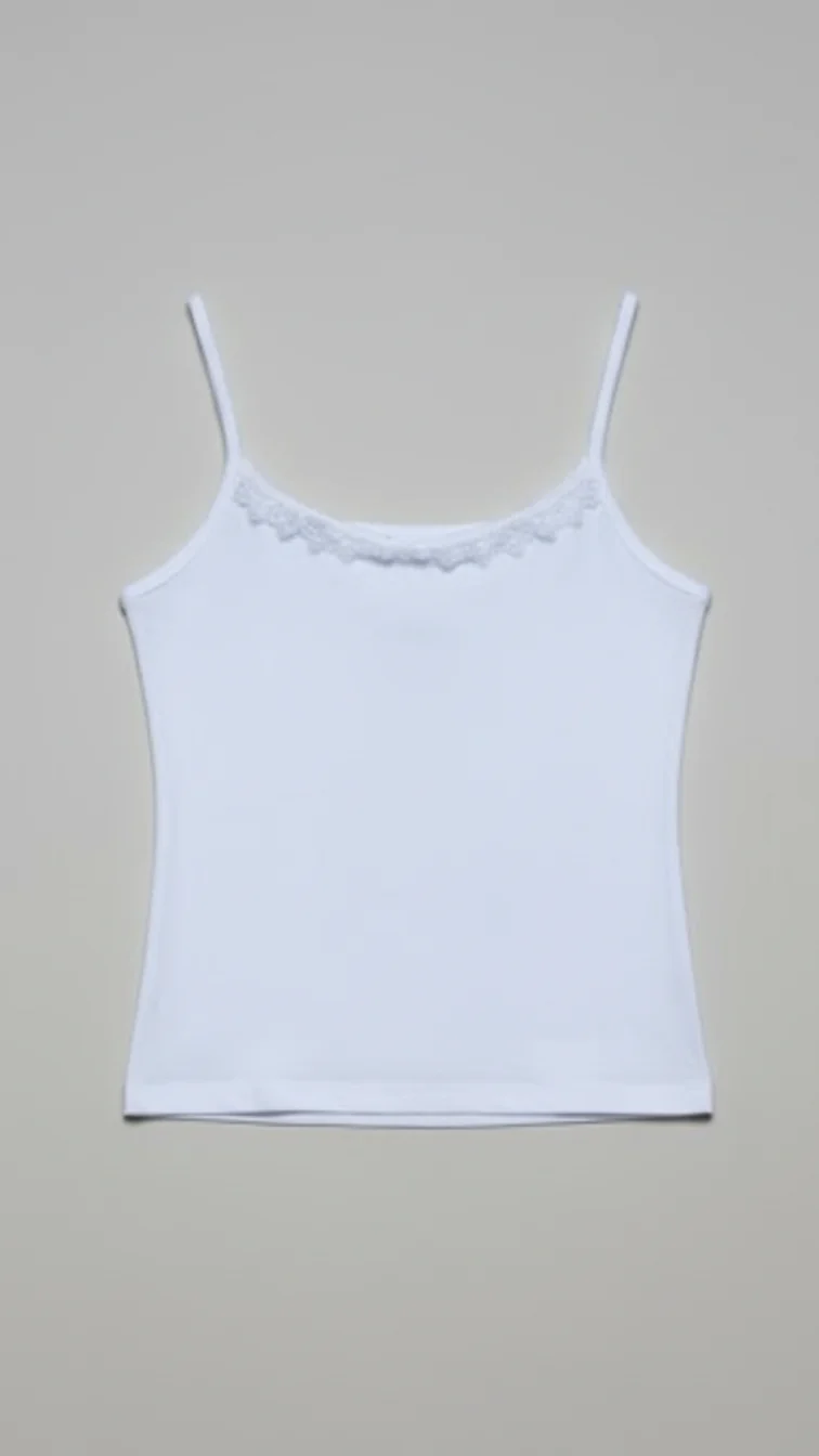 White Laced Tank Top PT6005 - Image 2