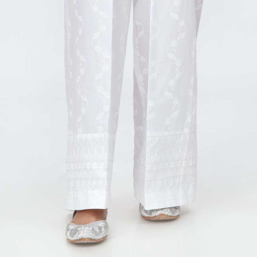 White Screen Printed Cambric Trouser PS4509 - Image 4