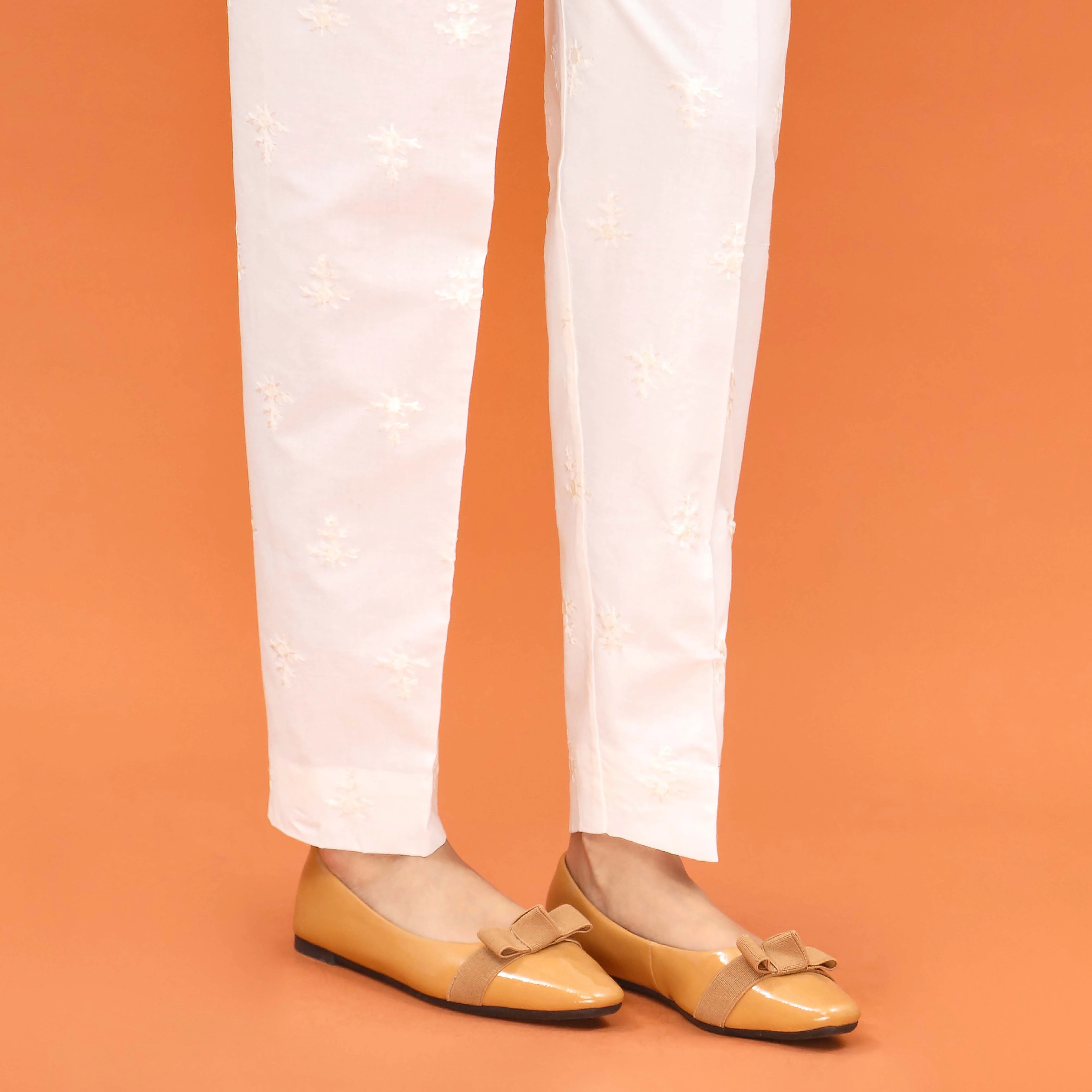 White Slim Fit Plain Trouser PL5007 - Image 2