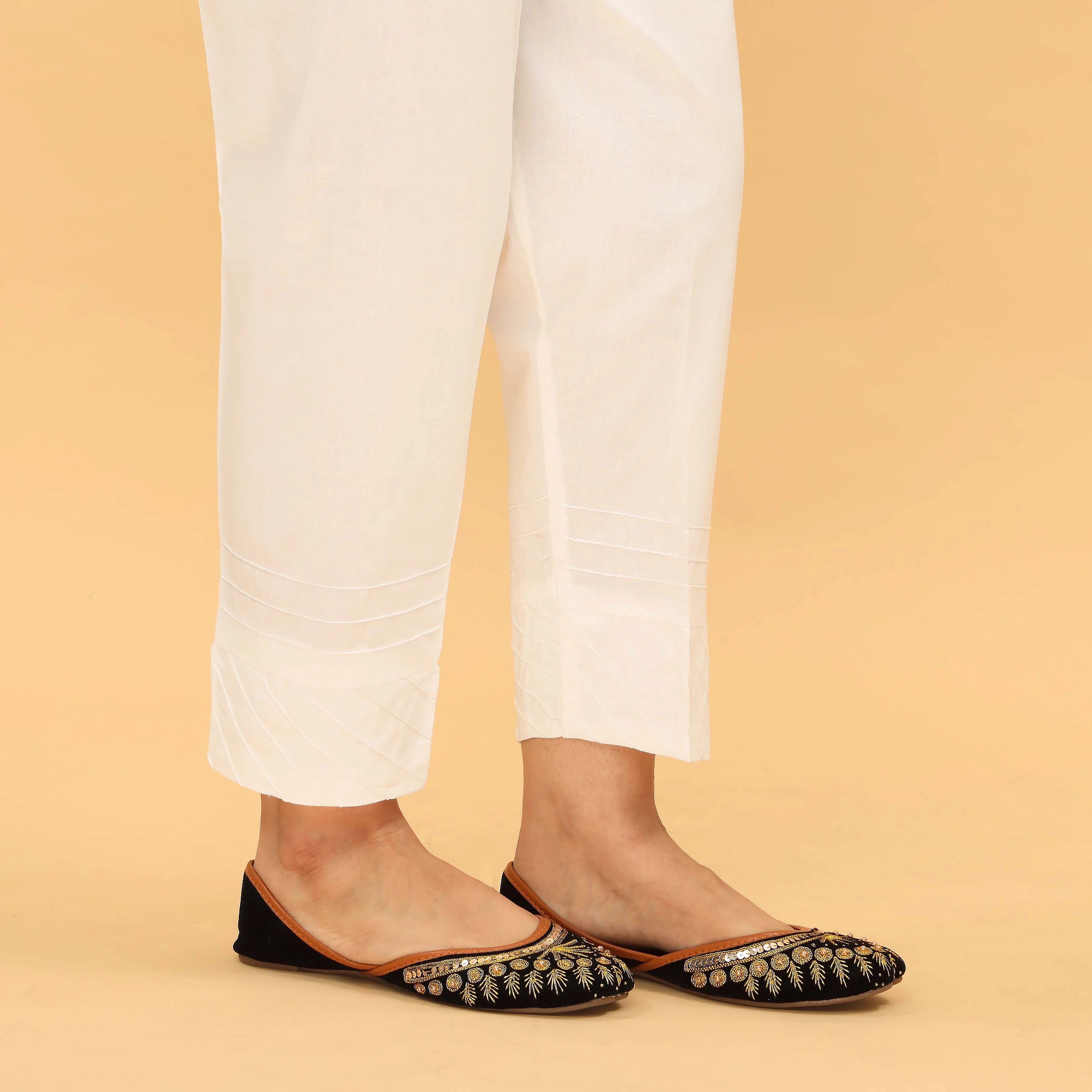 White Slim Fit Plain Trouser PL5044 - Image 2