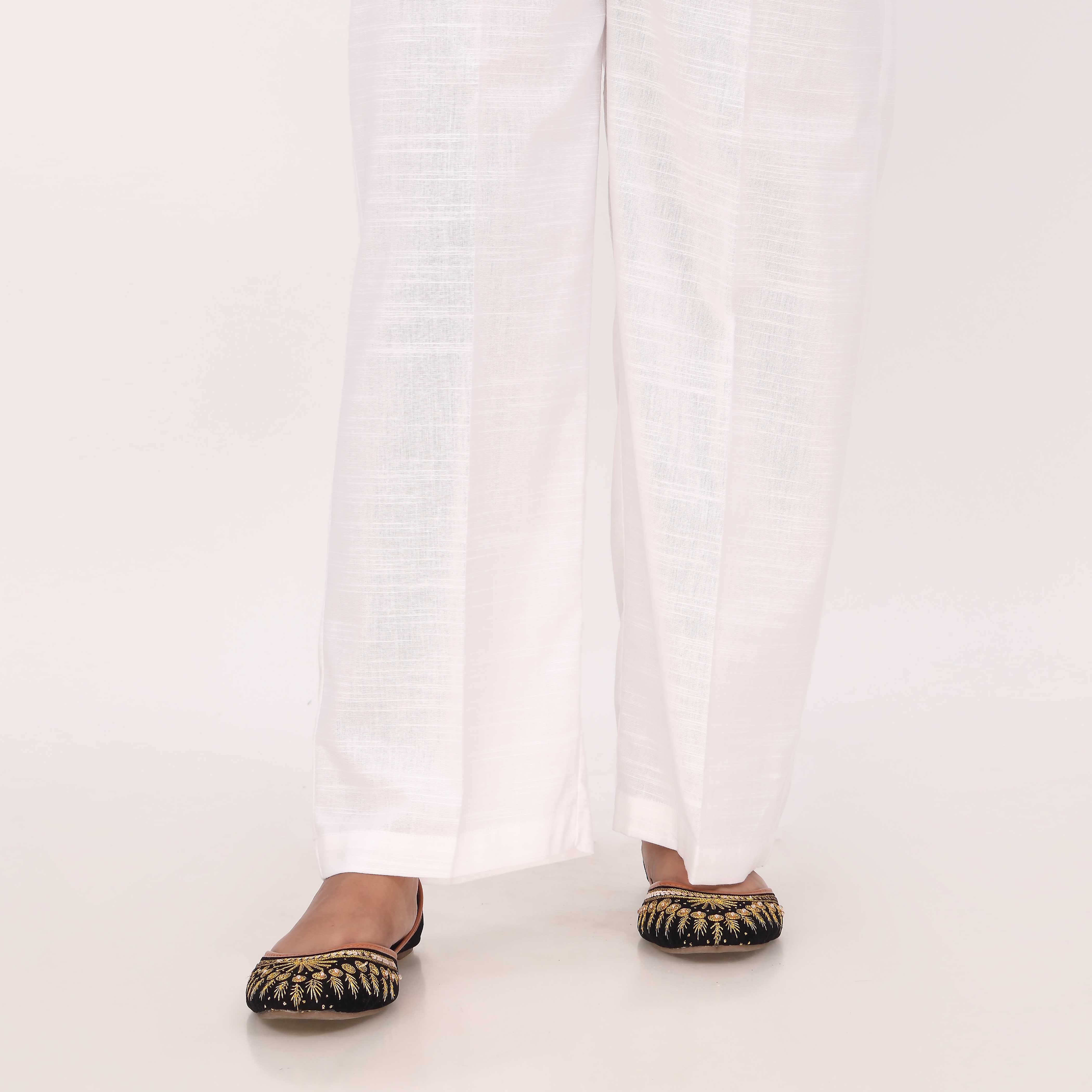 White Slub Khader Basic Trouser PL5160 - Image 2