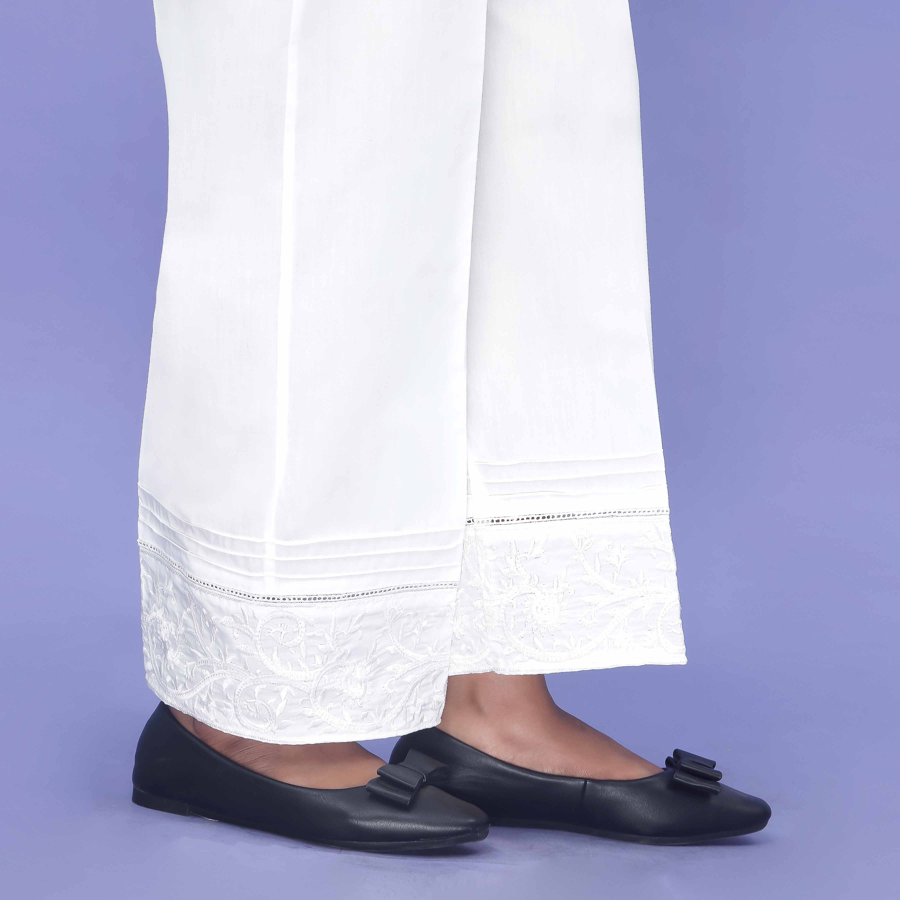 White Striaght Fit Cambric Trouser PL4075 - Image 3