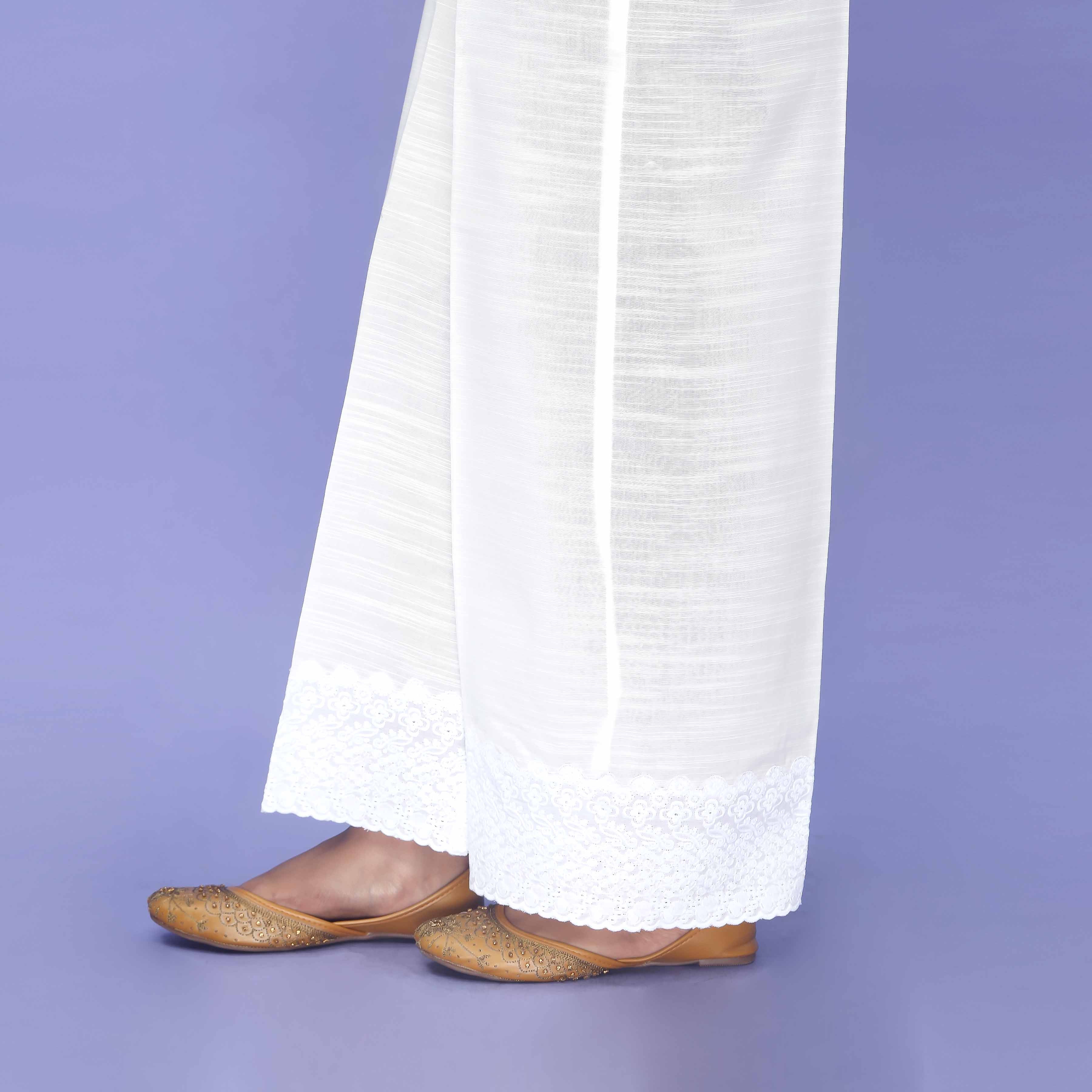 White Striaght Fit Cambric Trouser PW4517 - Image 2