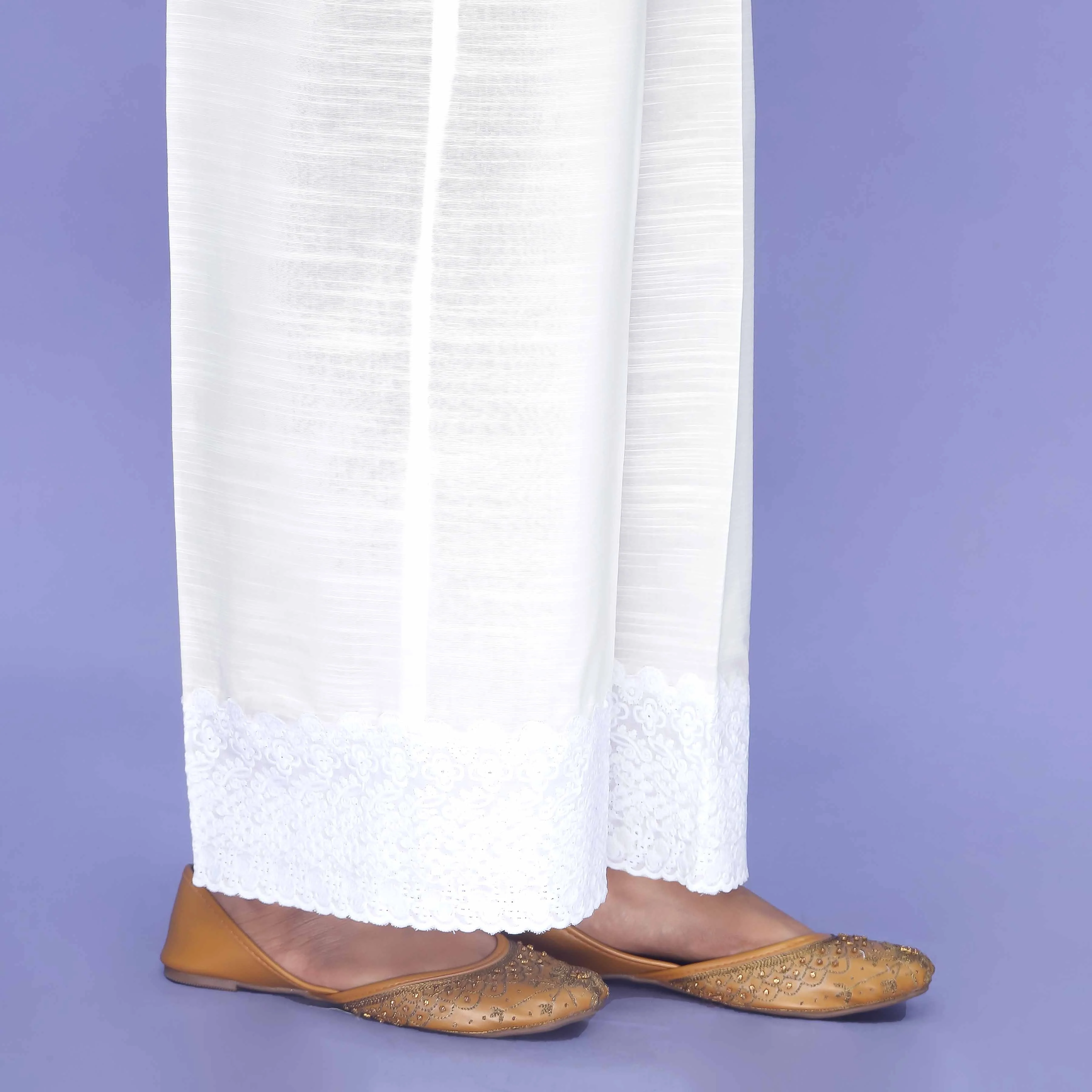 White Striaght Fit Cambric Trouser PW4517 - Image 3