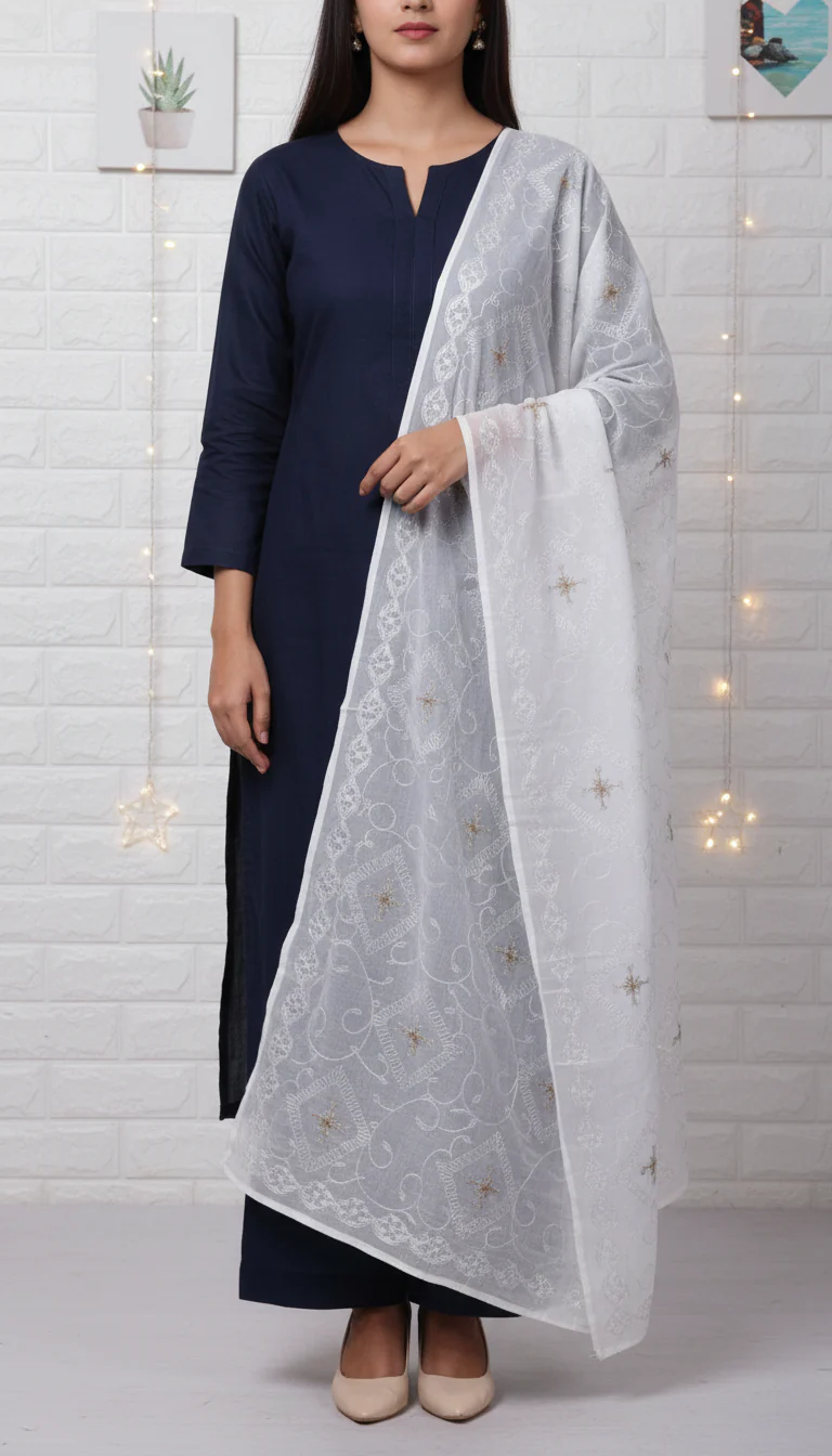 White Summer Shawl PD6123 - Image 2