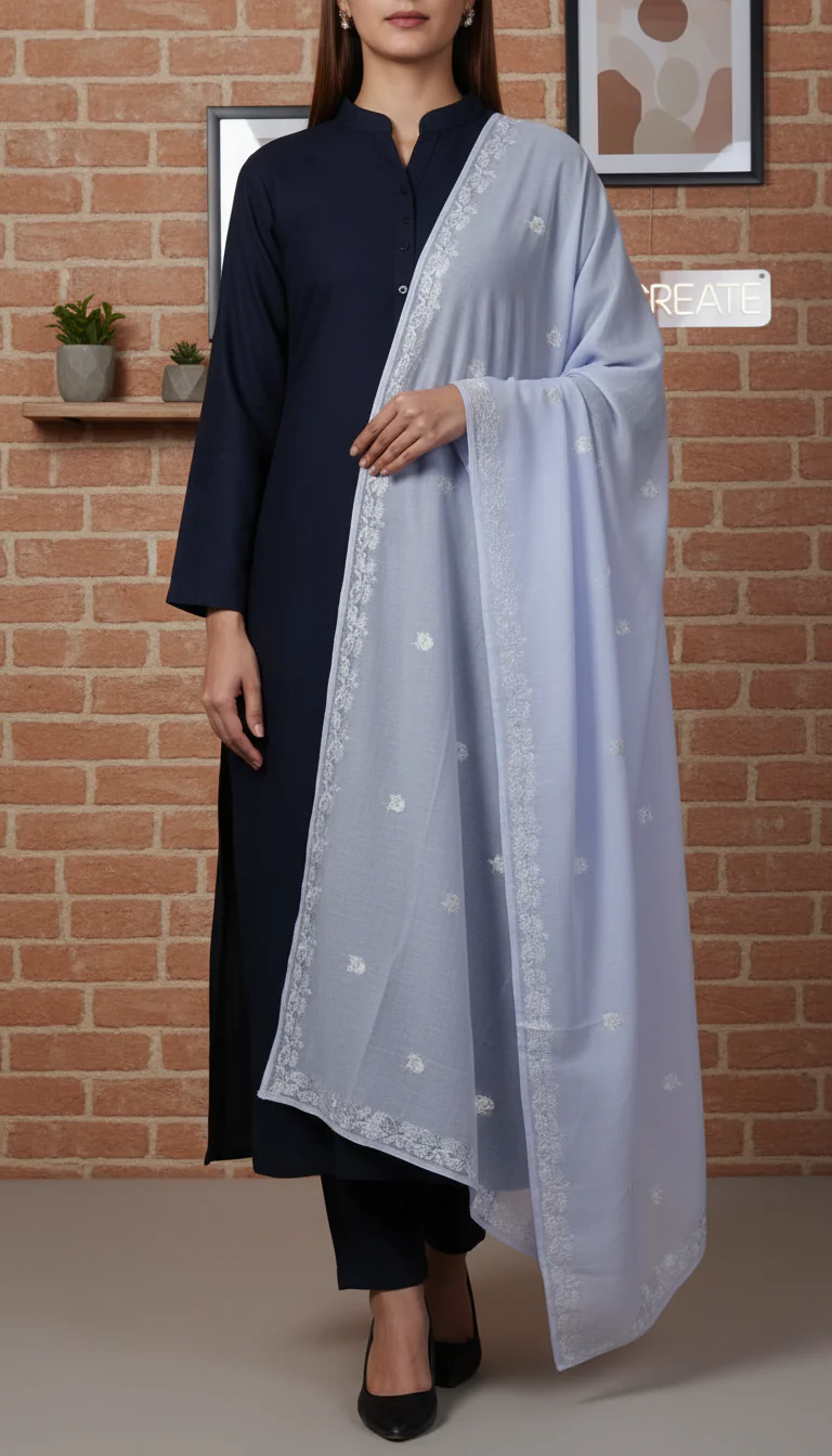 White Summer Shawl PD6125 - Image 2