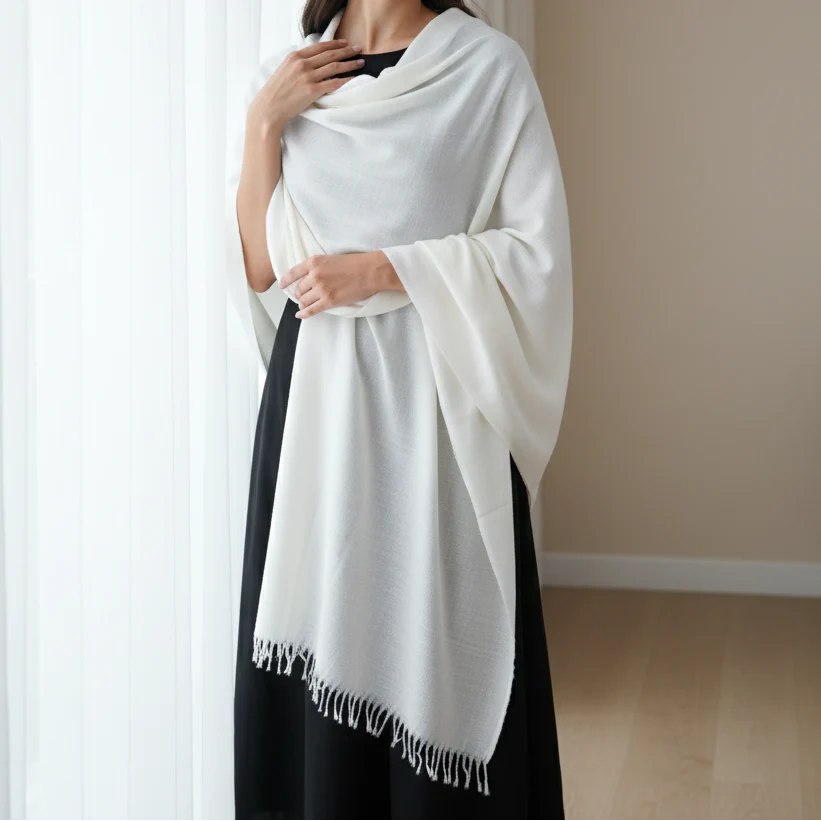 White Winter Shawl PW5879 - Image 2