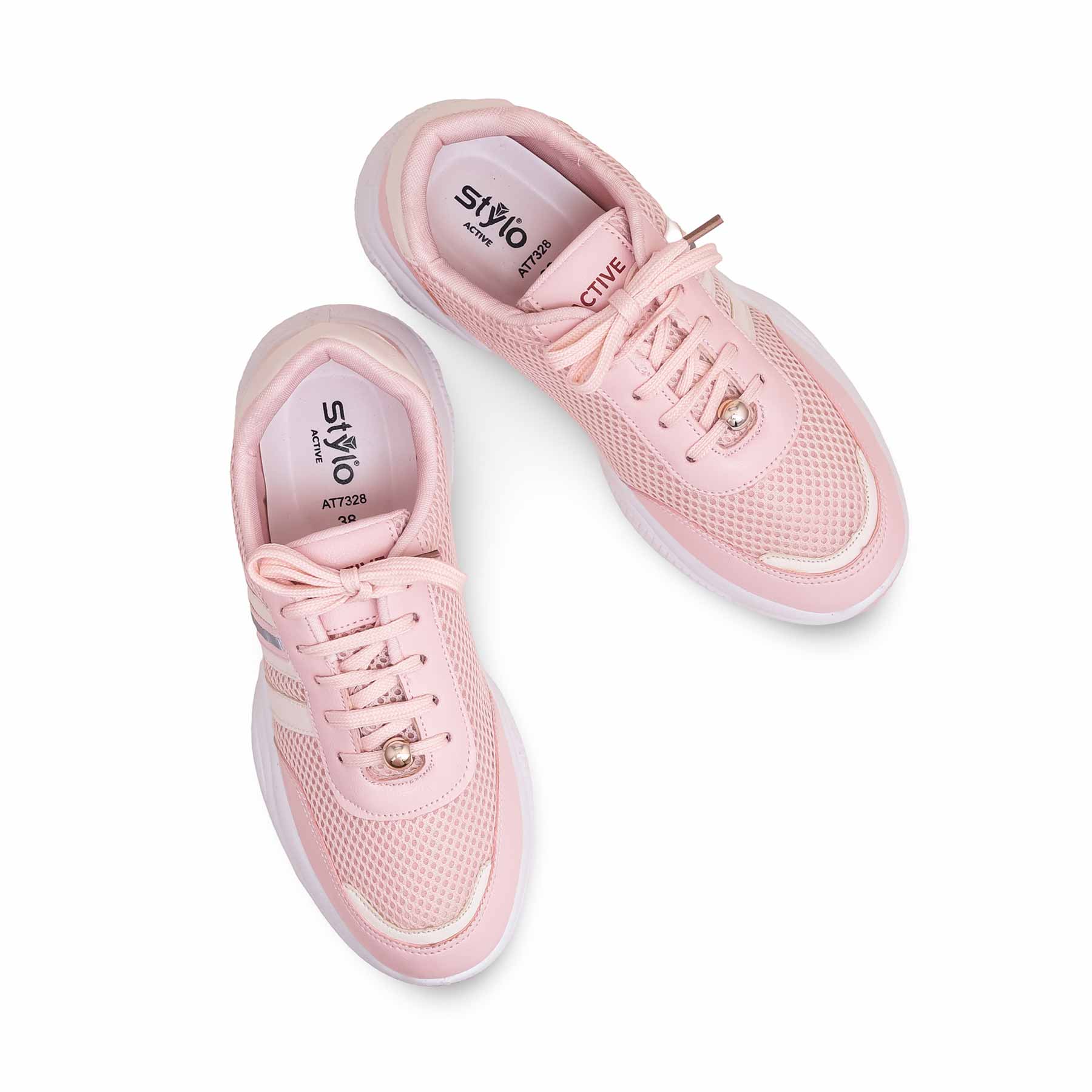 Women Pink Casual Sneaker AT7328 - Image 5