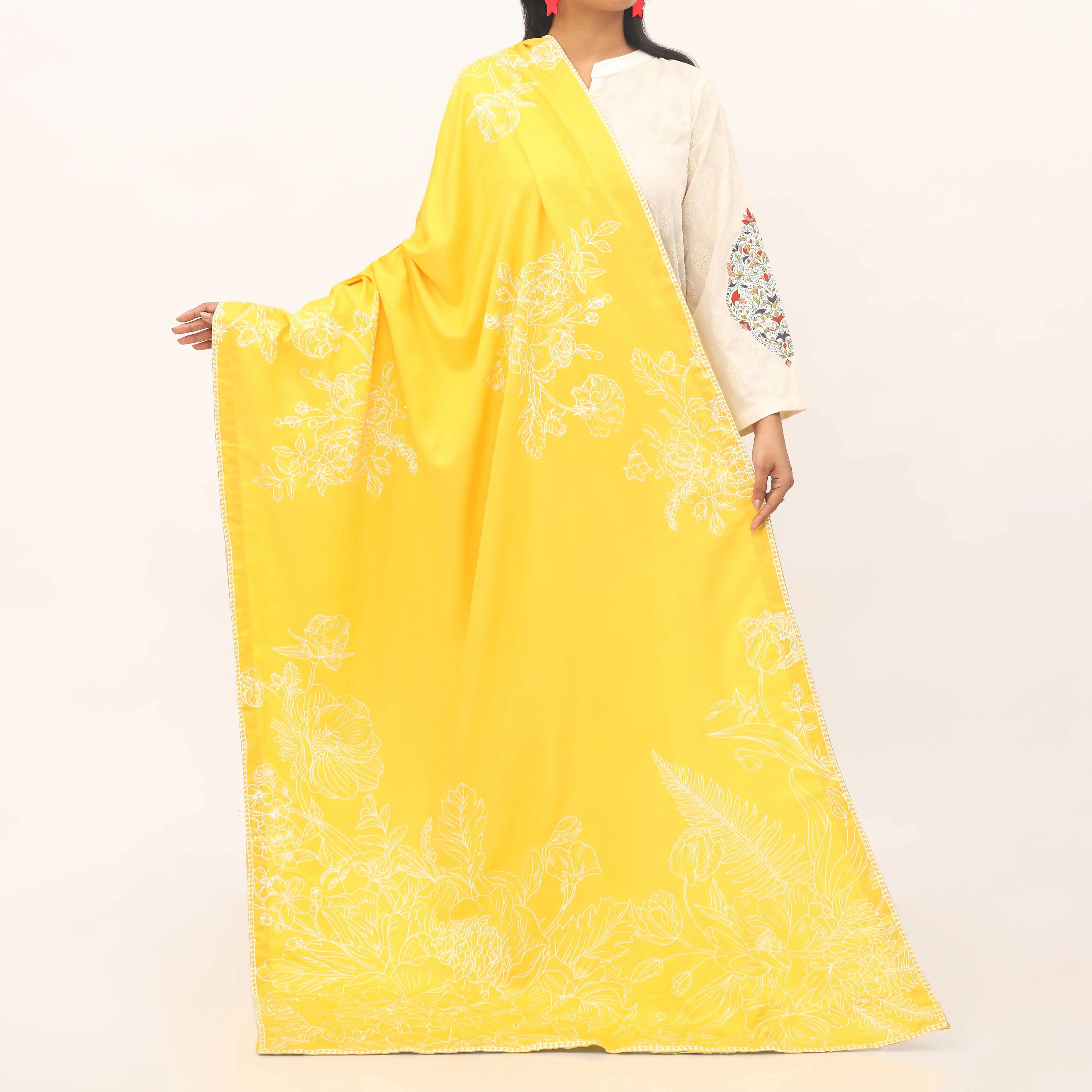 Yellow Acrylic Shawl PD5542