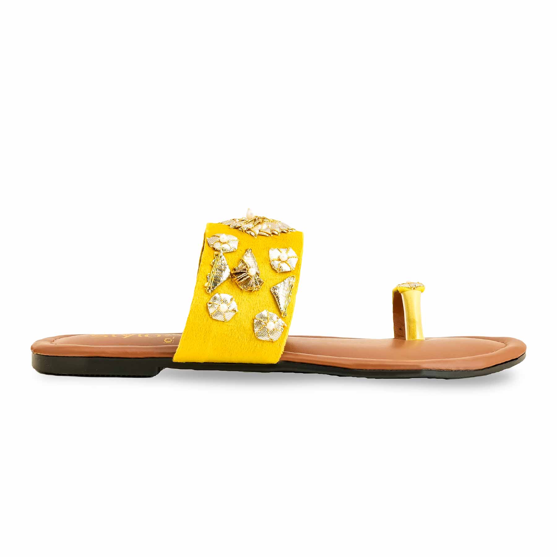 Yellow Casual Chappal For Women CL1518 - Image 2