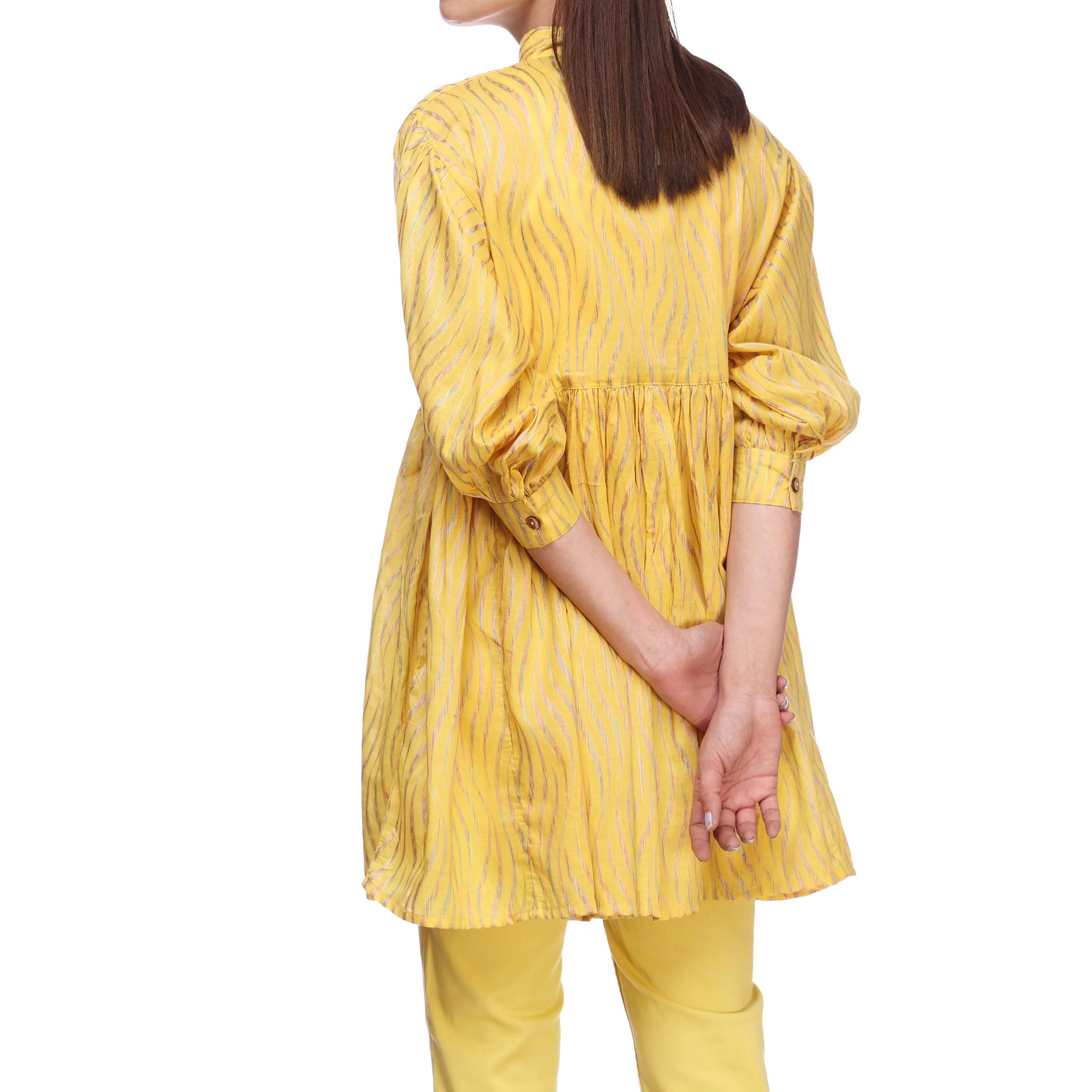 Yellow Color Jacquard Shirt PS2282 - Image 3