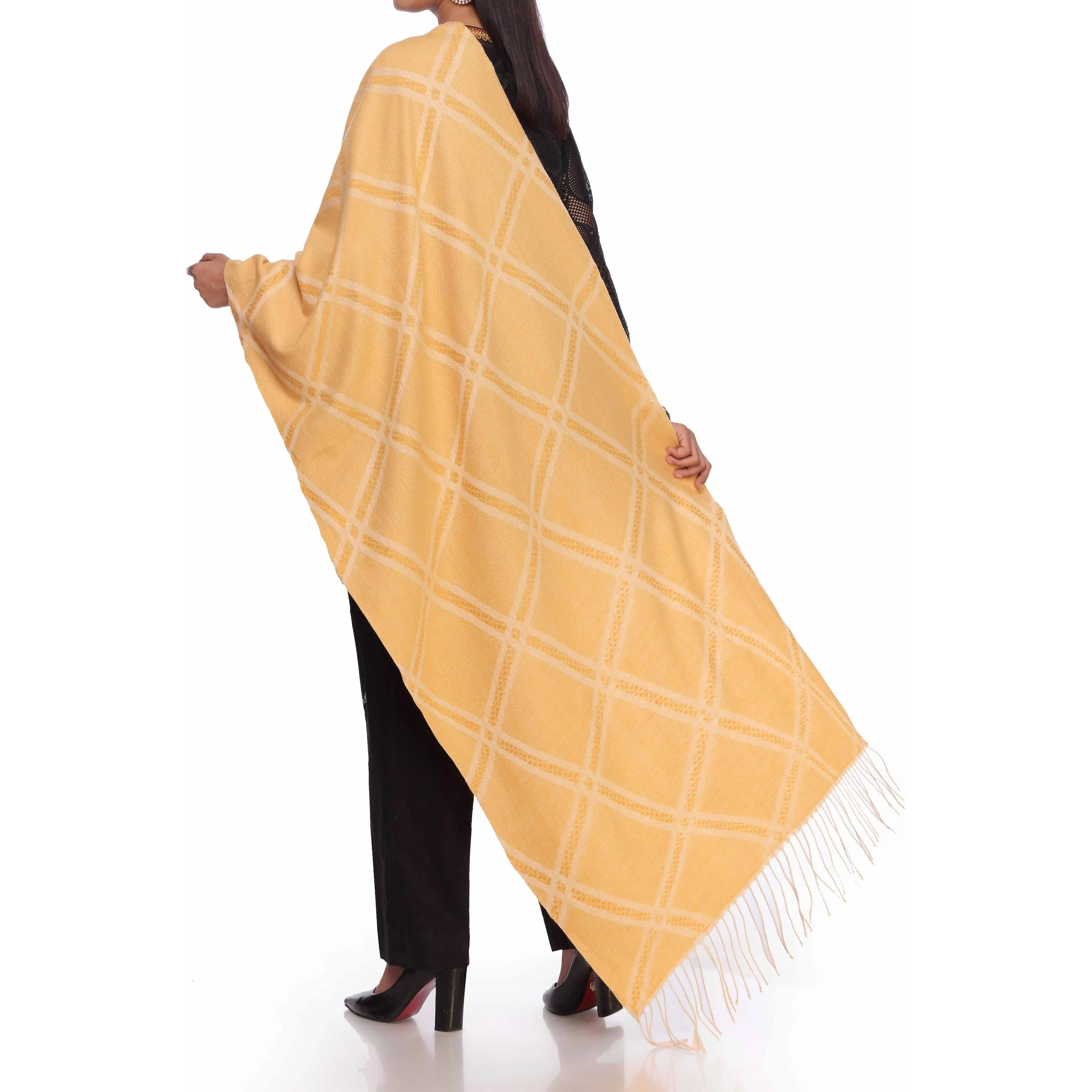 Yellow Cross Check Stole PW2712 - Image 3