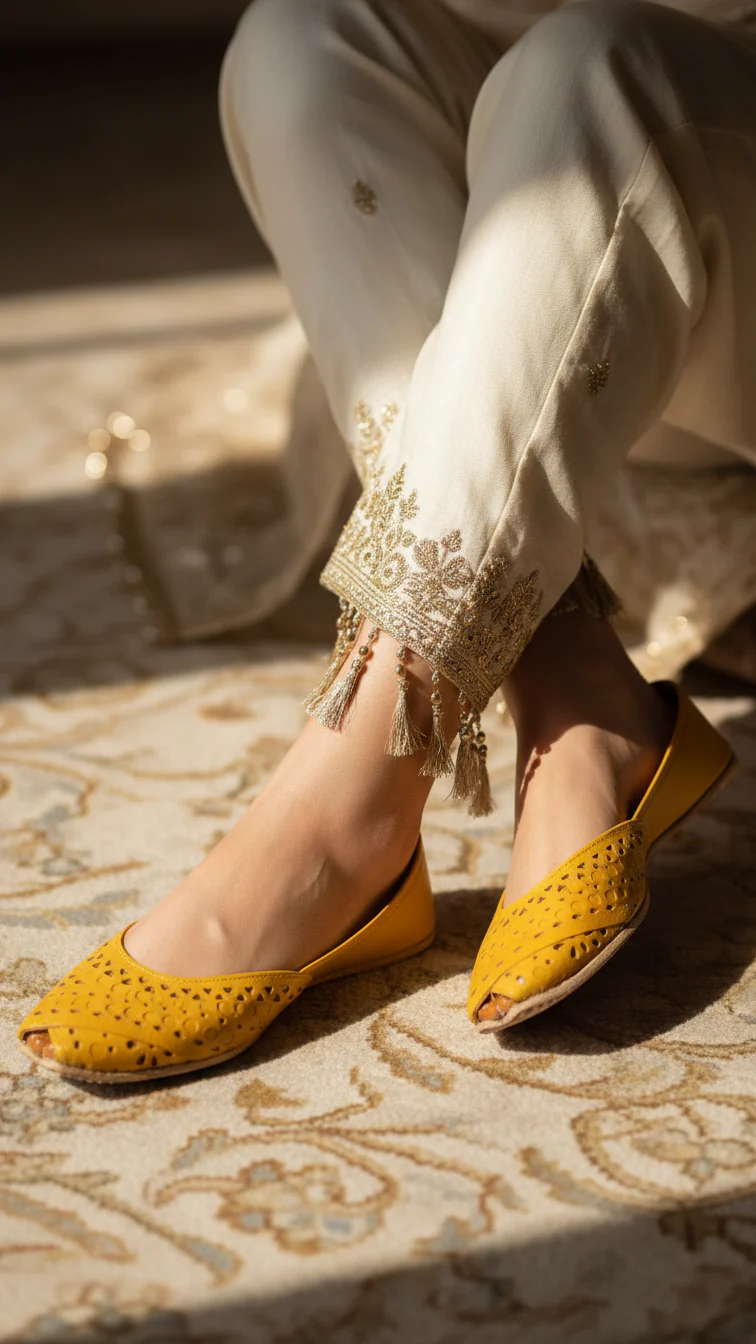 Yellow Leather Khussa EC8639