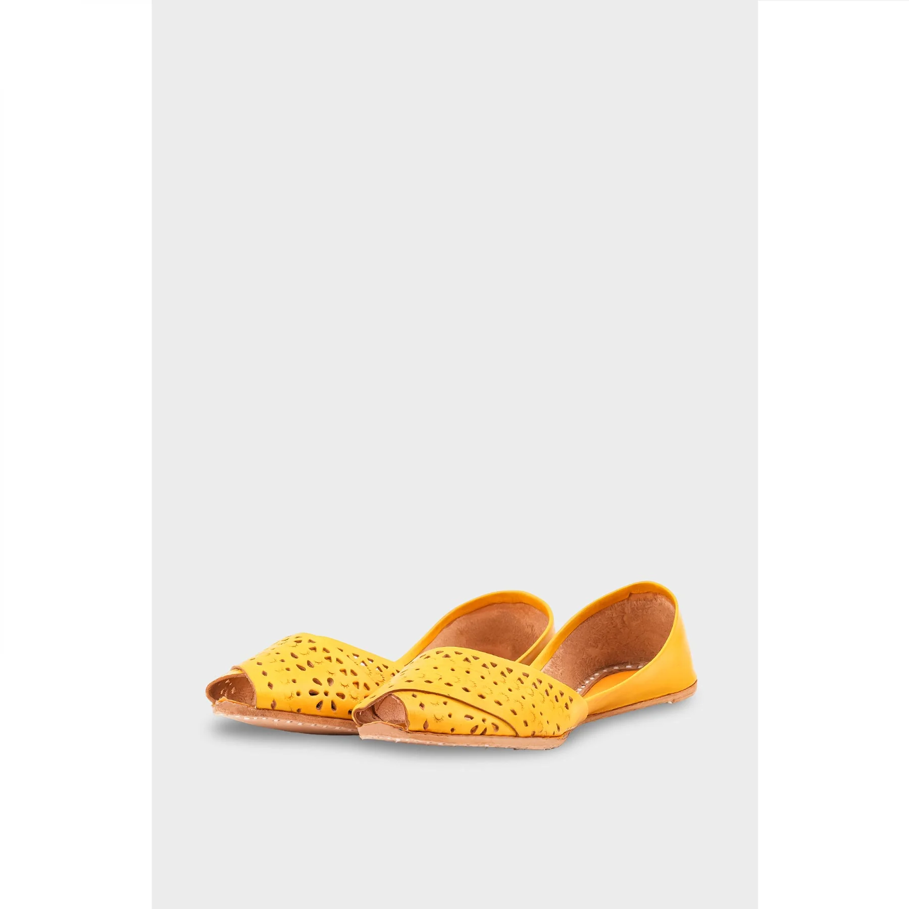 Yellow Leather Khussa EC8639 - Image 3