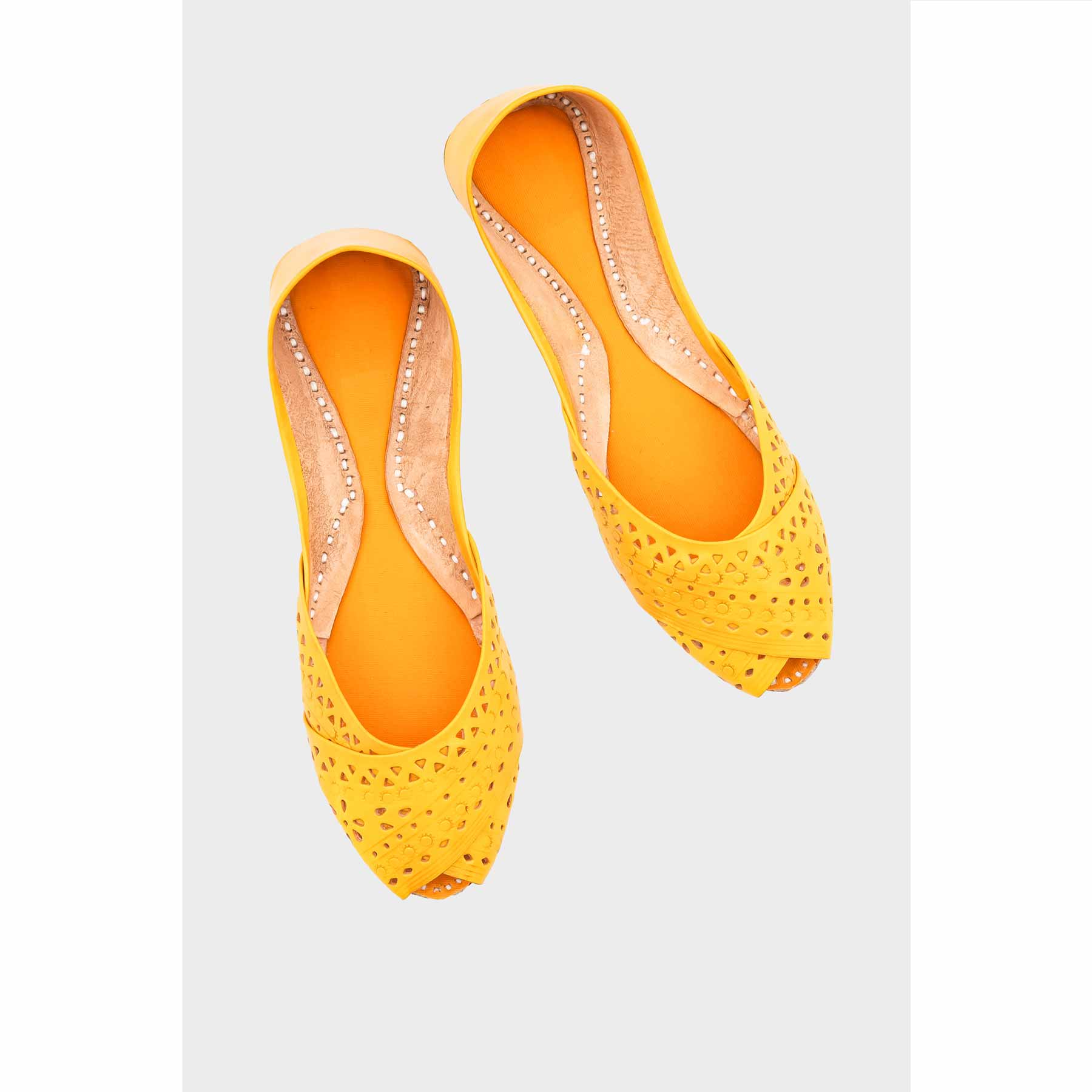 Yellow Leather Khussa EC8639 - Image 5