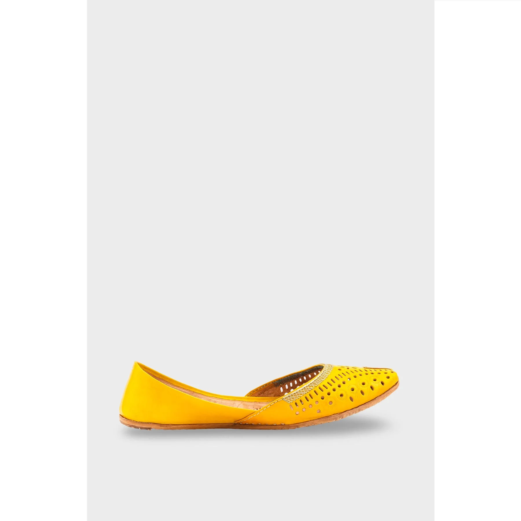 Yellow Leather Khussa EC8640 - Image 2
