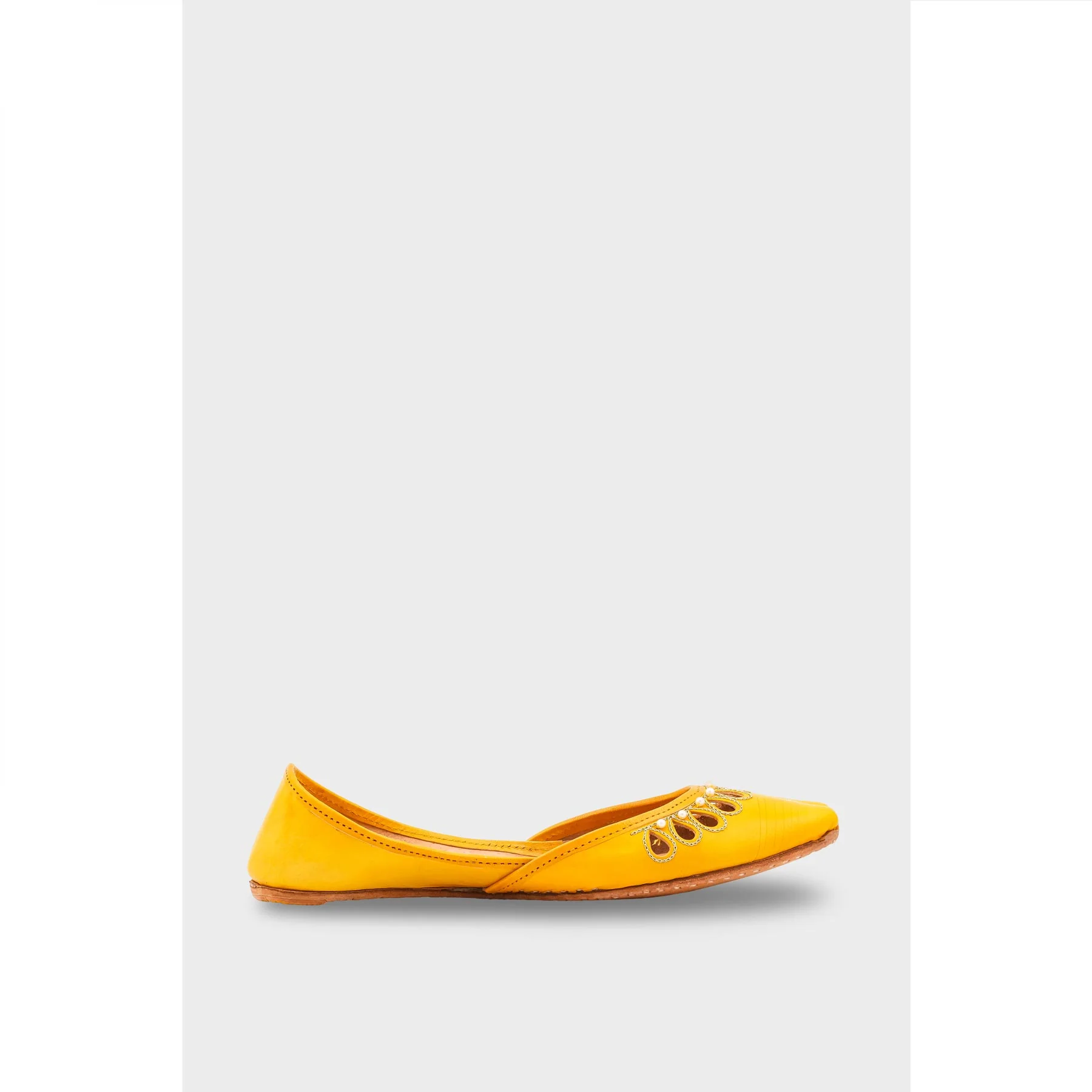 Yellow Leather Khussa EC8643 - Image 2