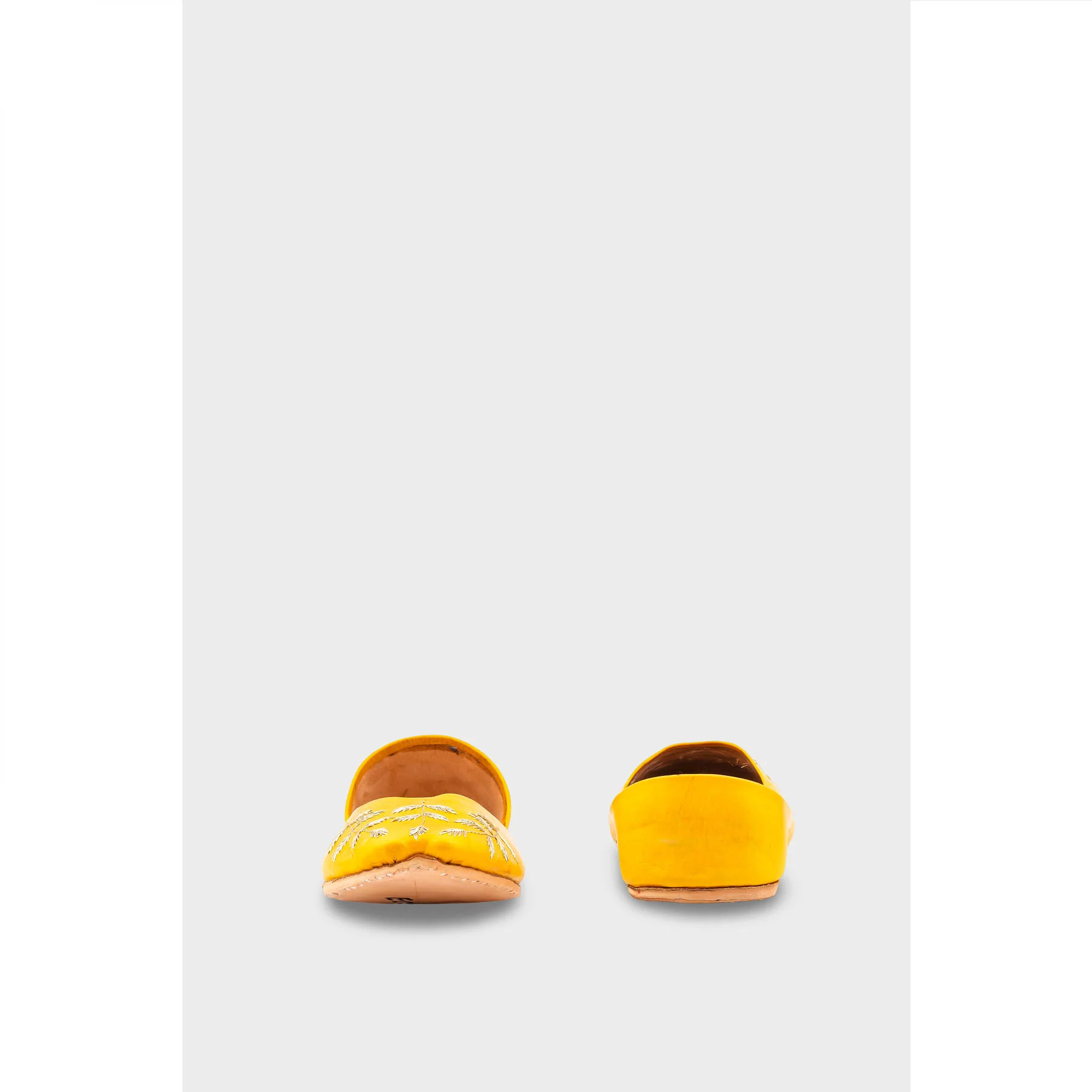 Yellow Leather Khussa EC8659 - Image 4