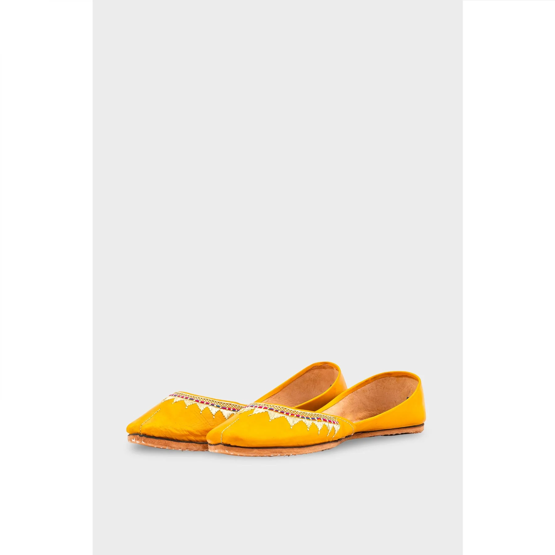 Yellow Leather Khussa EC8660 - Image 3