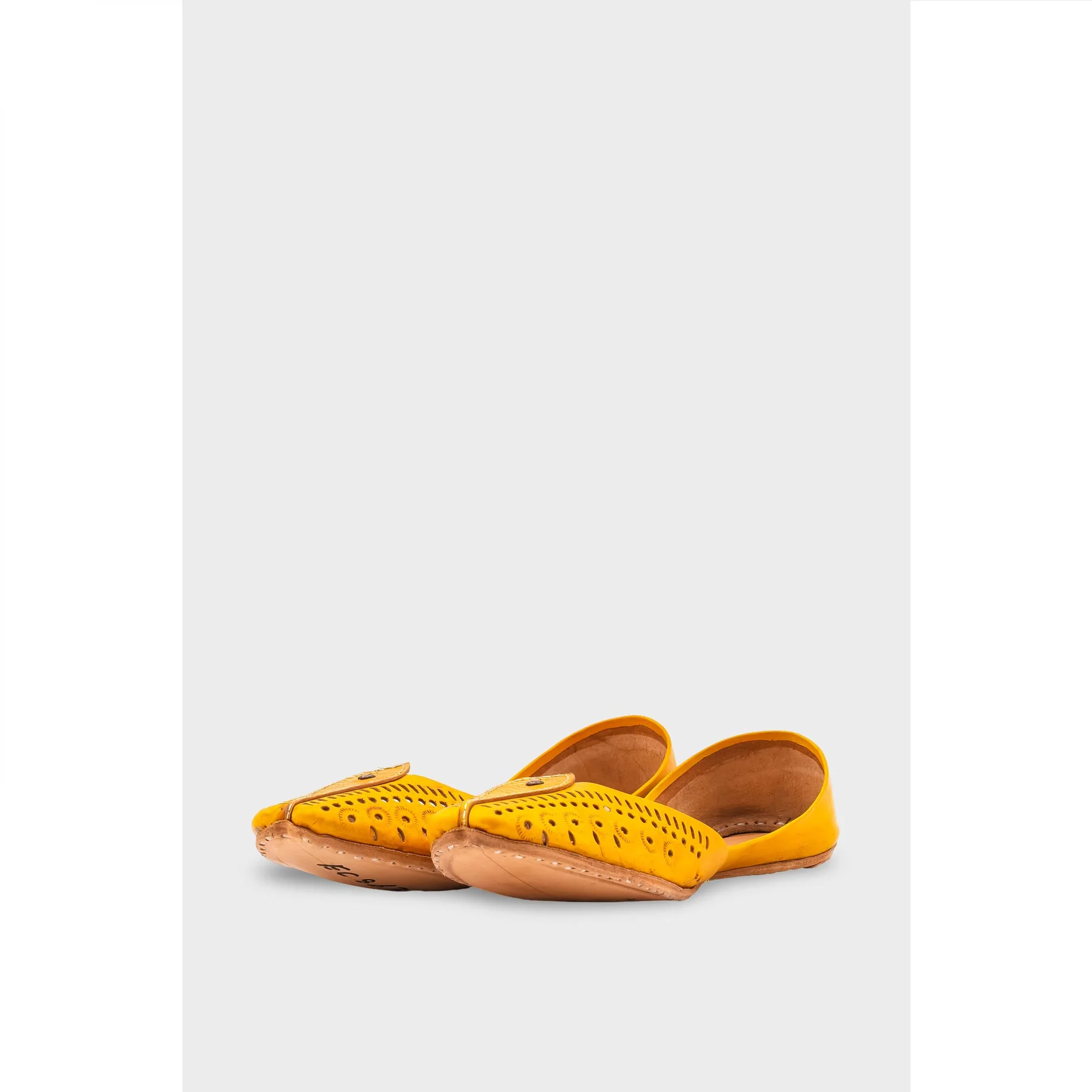 Yellow Leather Khussa EC8666 - Image 3