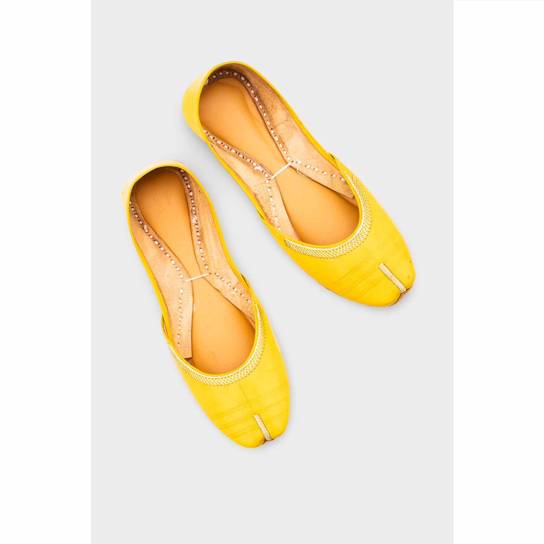 Yellow Leather Khussa EC8667 - Image 5